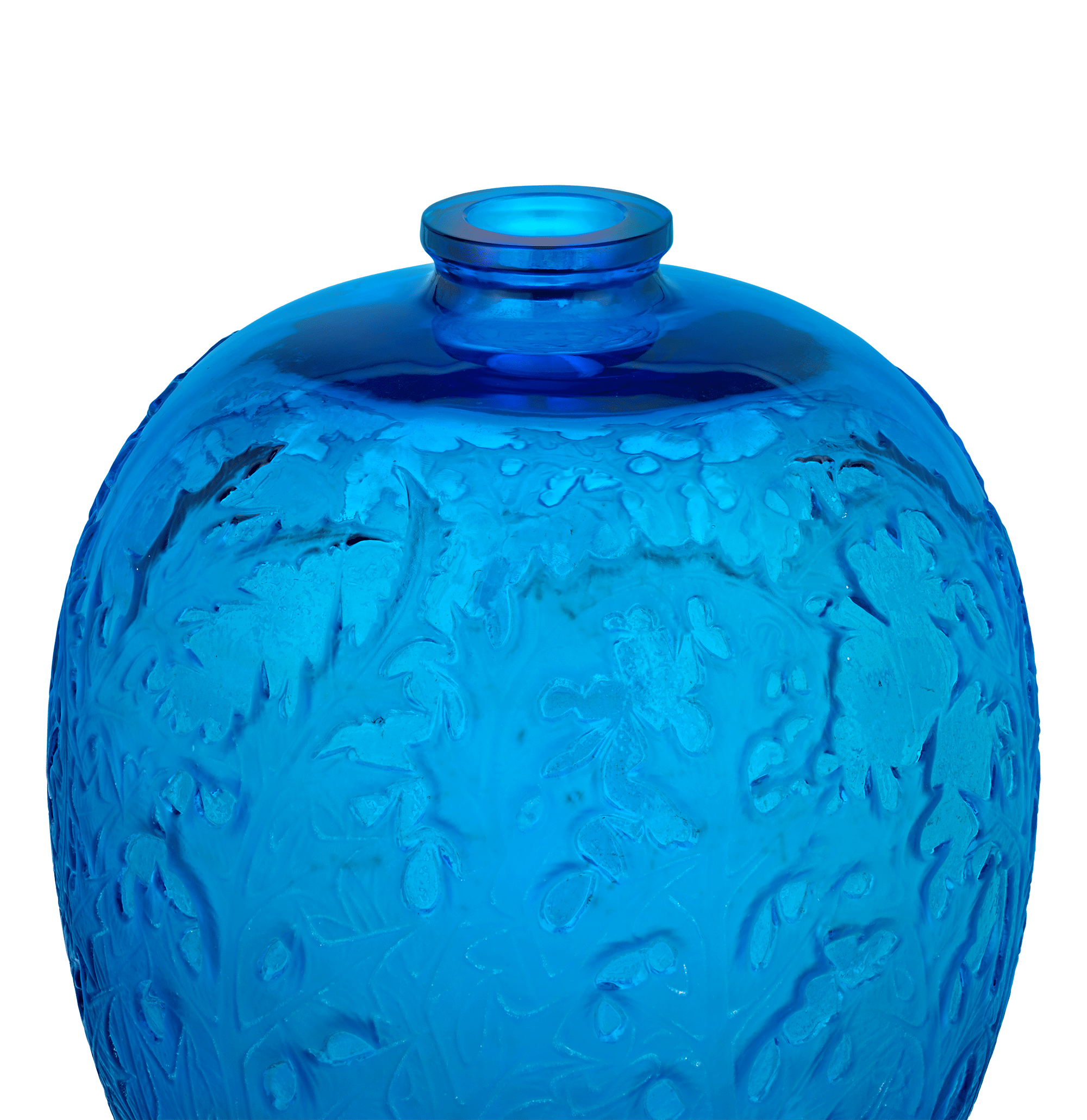 Blue Acanthes Vase by René Lalique