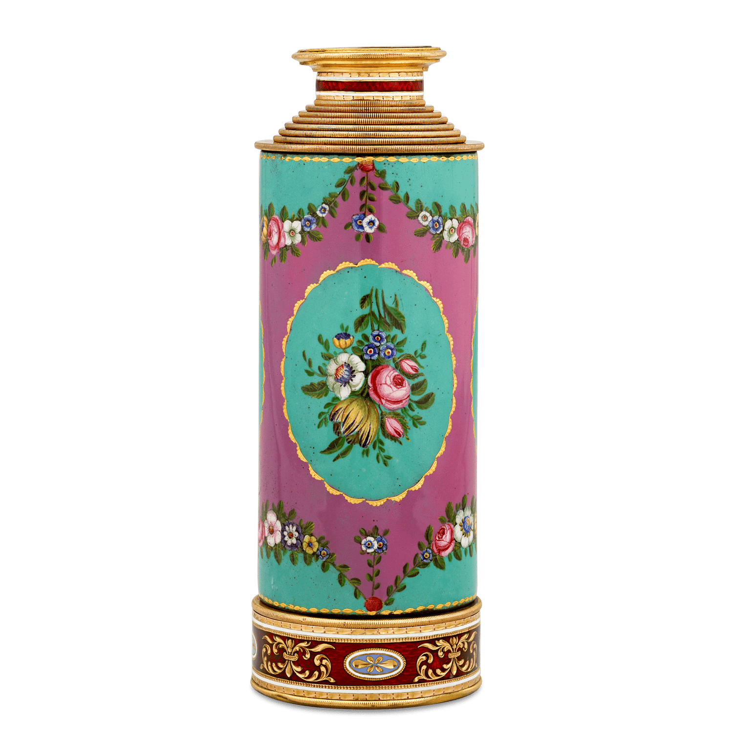 Swiss Enamel and Gold Telescope