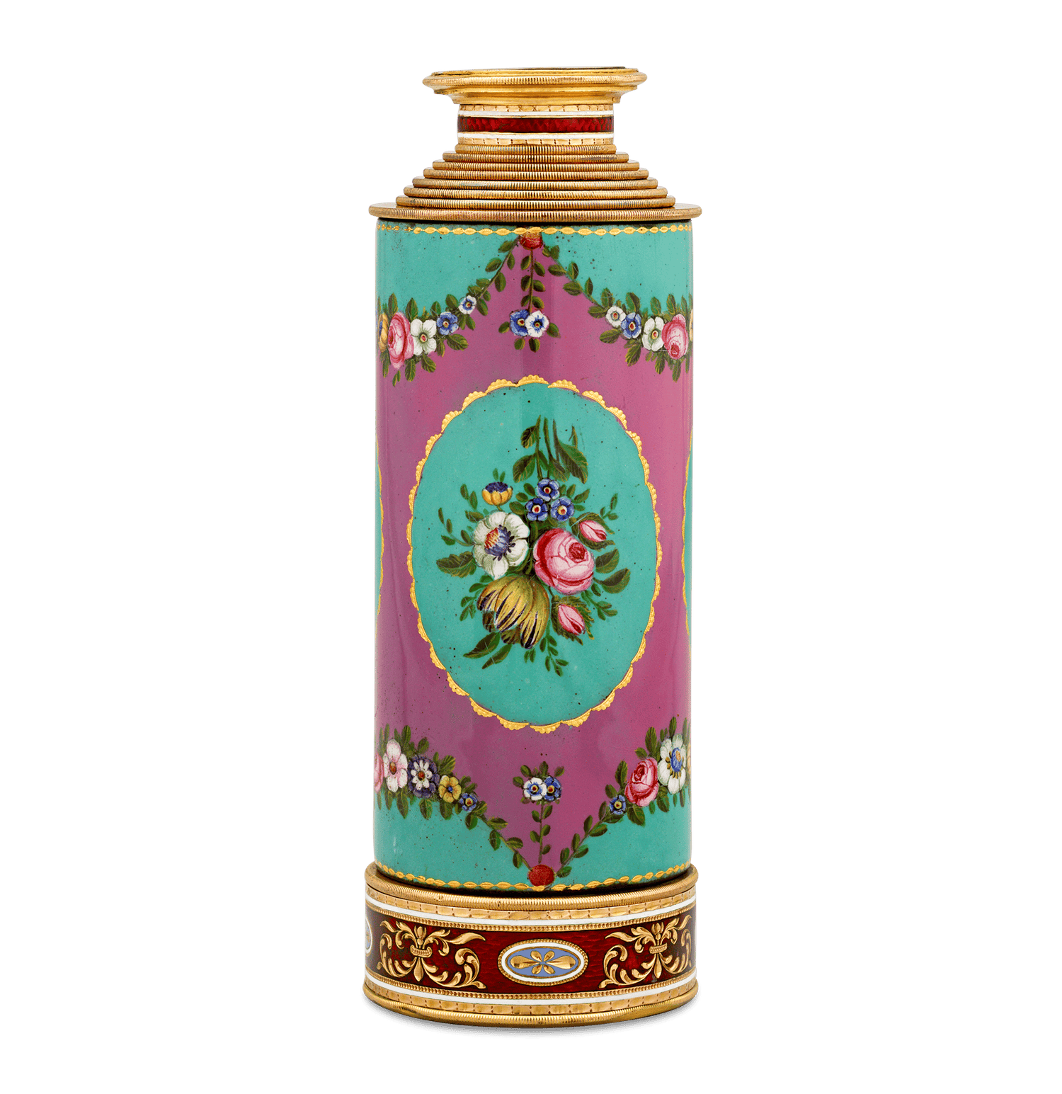 Swiss Enamel and Gold Telescope