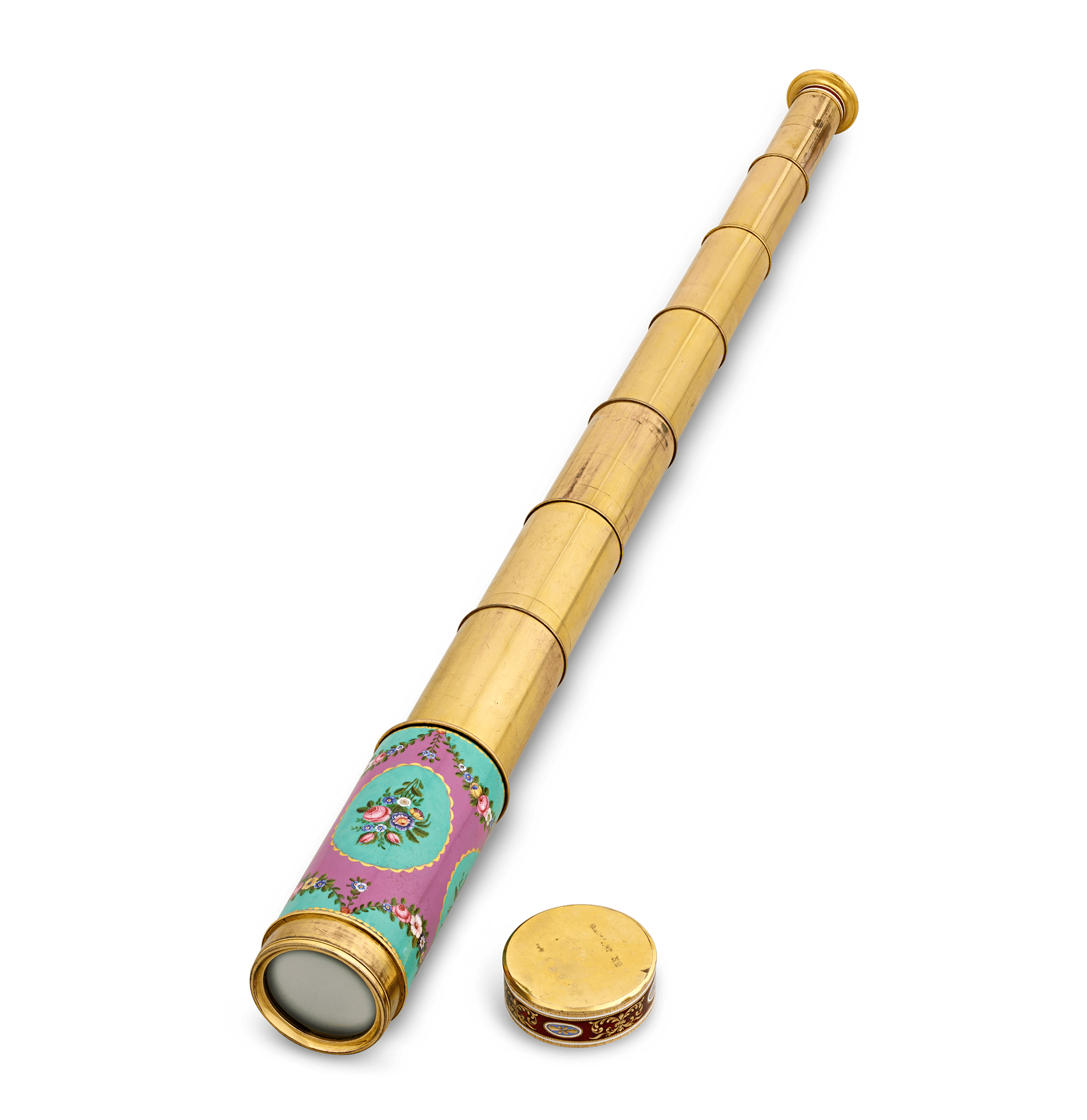 Swiss Enamel and Gold Telescope