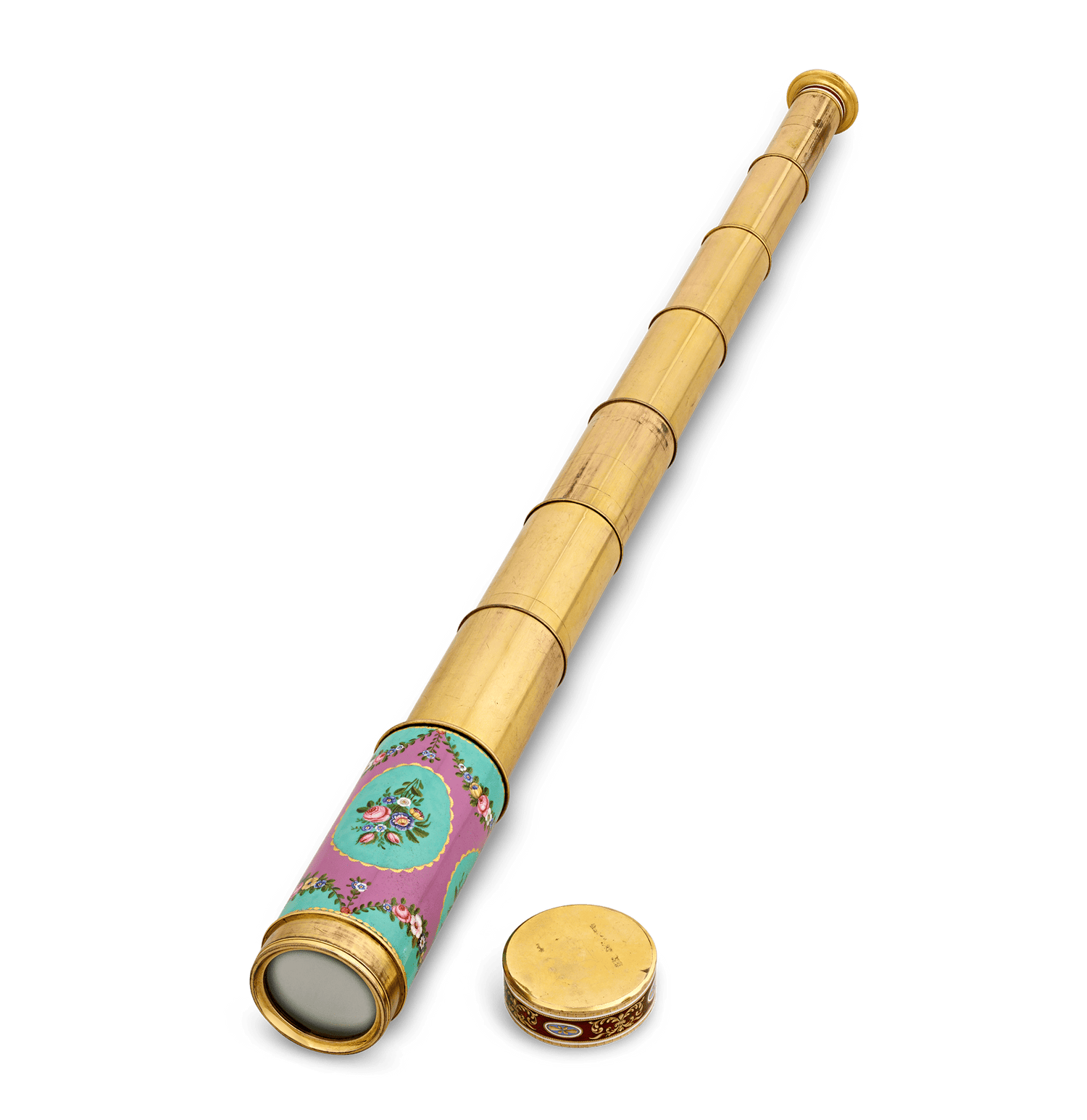 Swiss Enamel and Gold Telescope