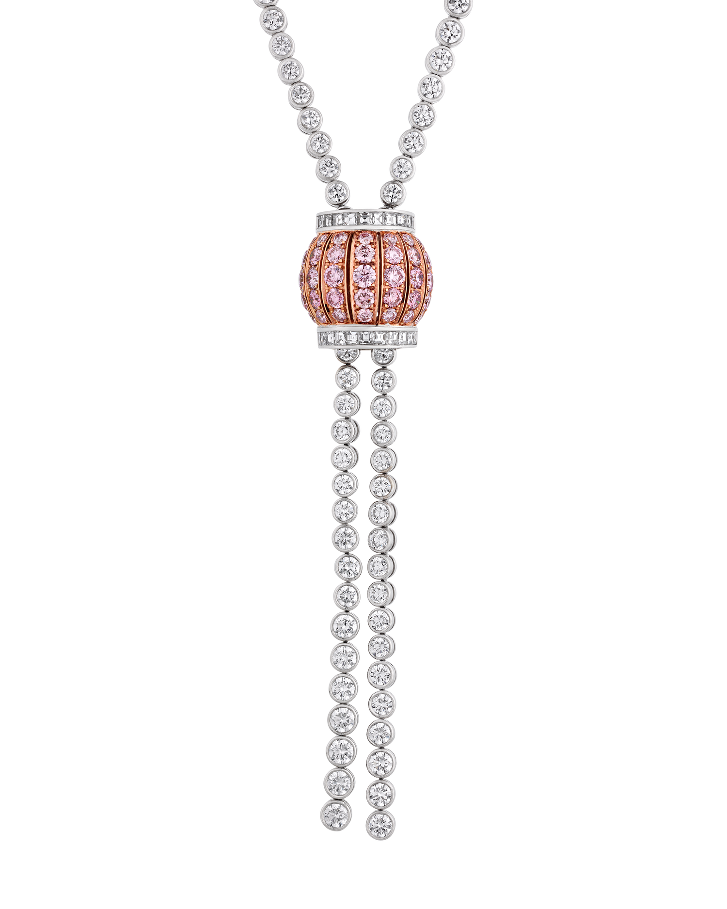 Pink and White Diamond Necklace, 23.08 carats