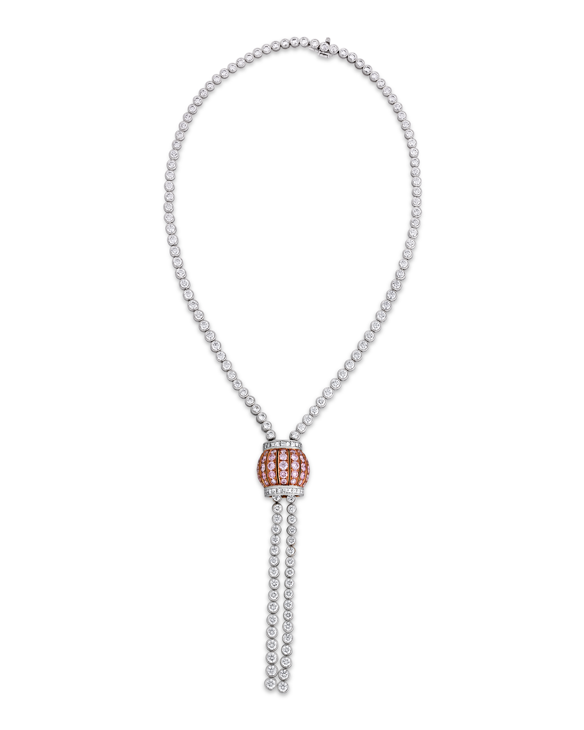 Pink and White Diamond Necklace, 23.08 carats