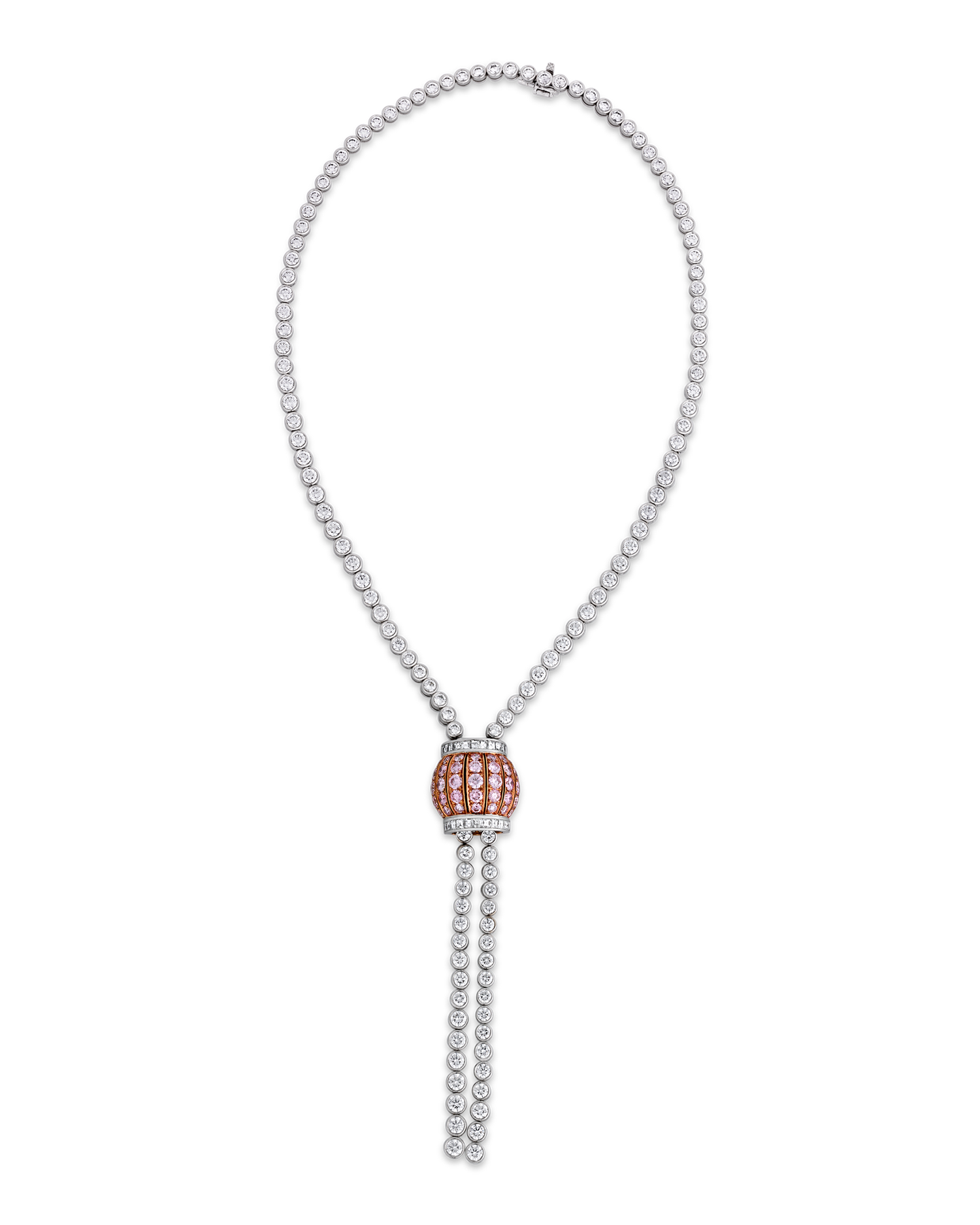 Pink and White Diamond Necklace, 23.08 carats