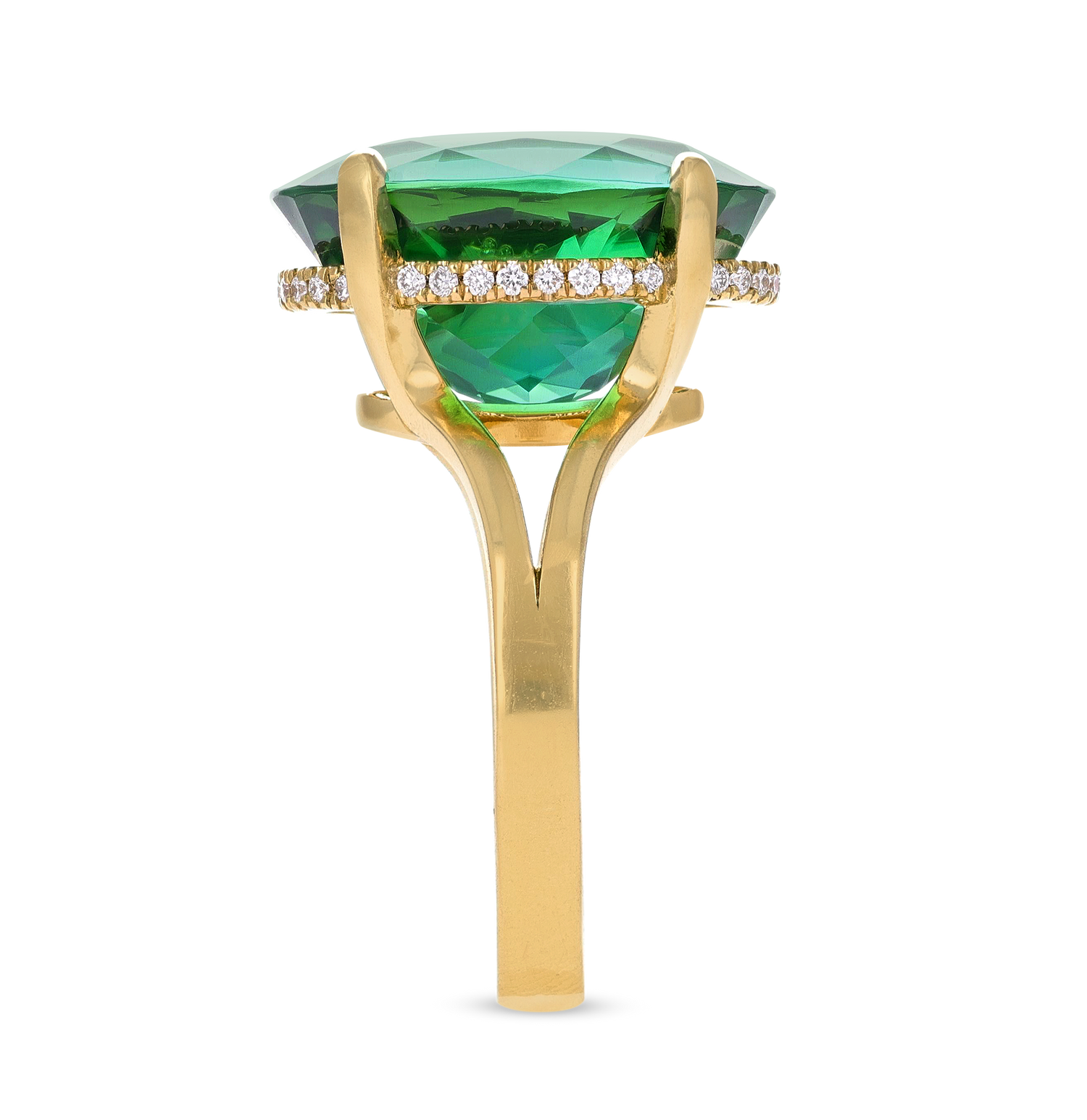 Unheated Brazil Paraiba Tourmaline Ring, 12.51 carats