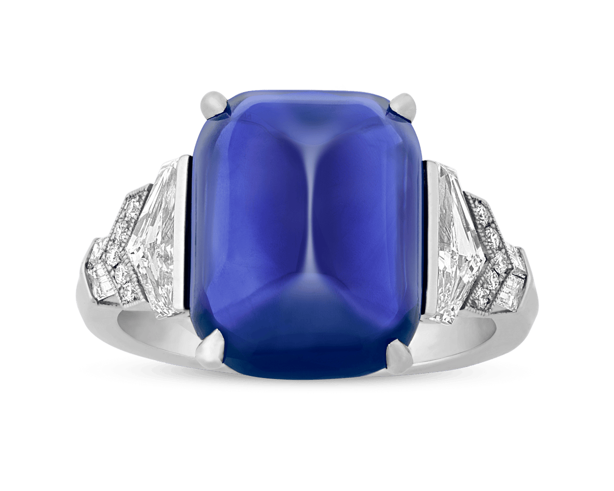 Raymond Yard Sugarloaf Burma Sapphire Ring, 8.92 carats