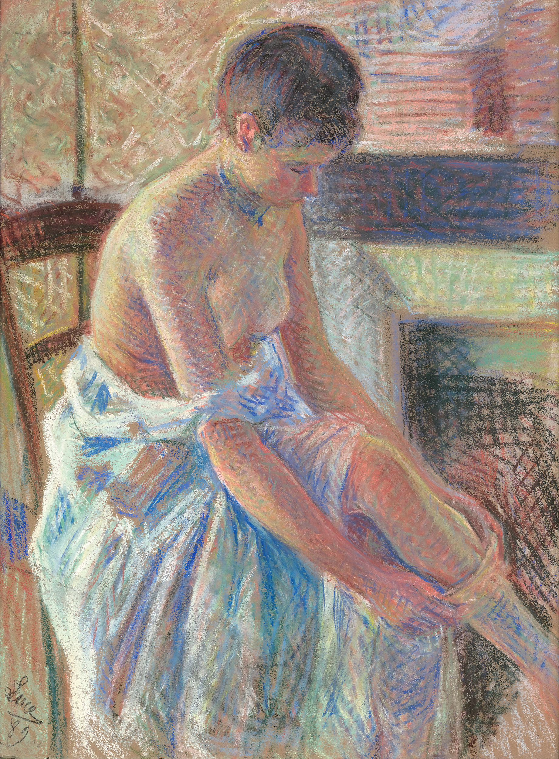 Femme mettant ses bas by Maximilien Luce