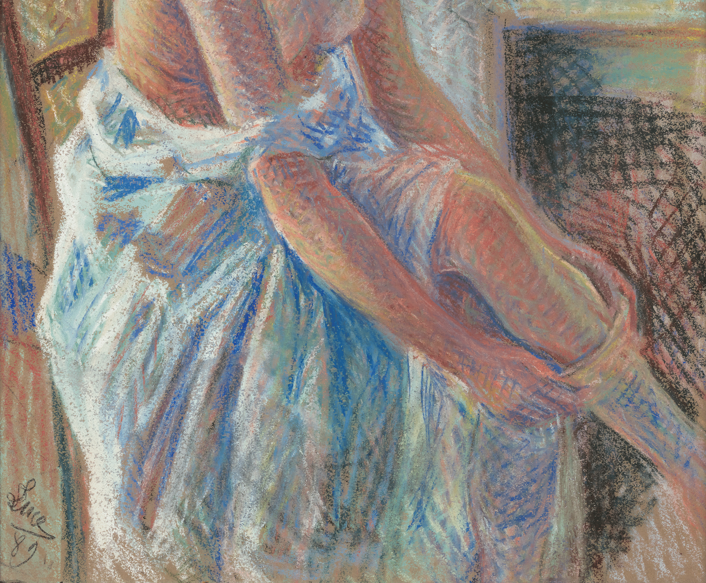 Femme mettant ses bas by Maximilien Luce