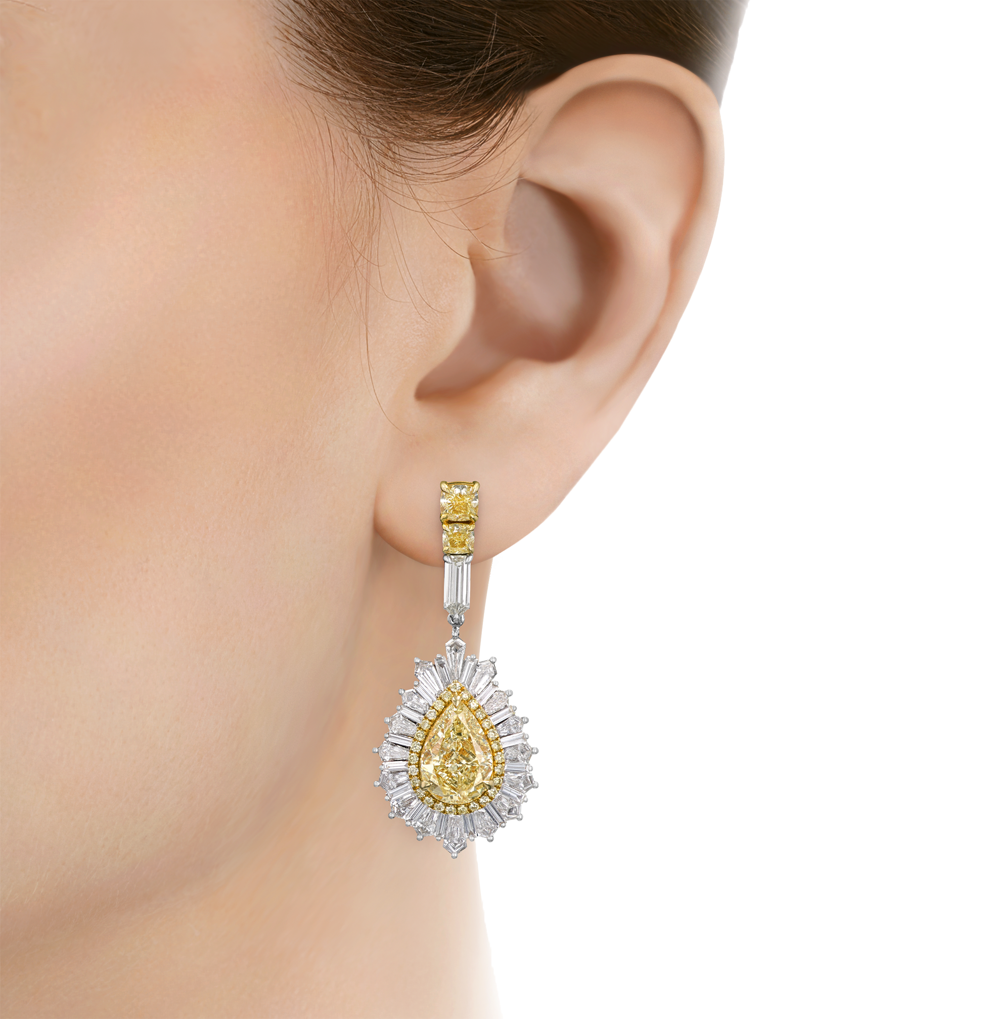 Natural Fancy Yellow Diamond Earrings, 9.03 Carats