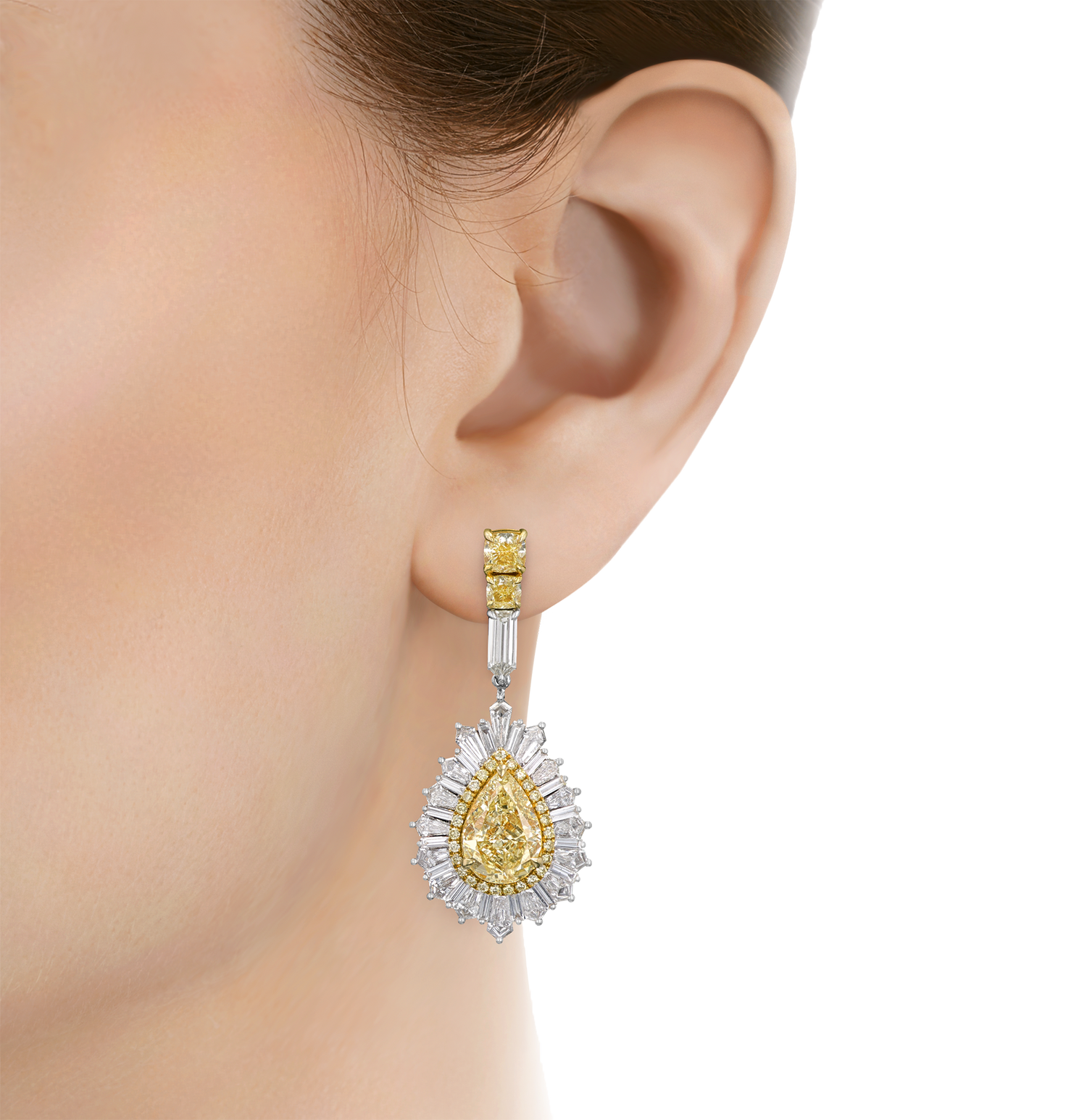 Natural Fancy Yellow Diamond Earrings, 9.03 Carats