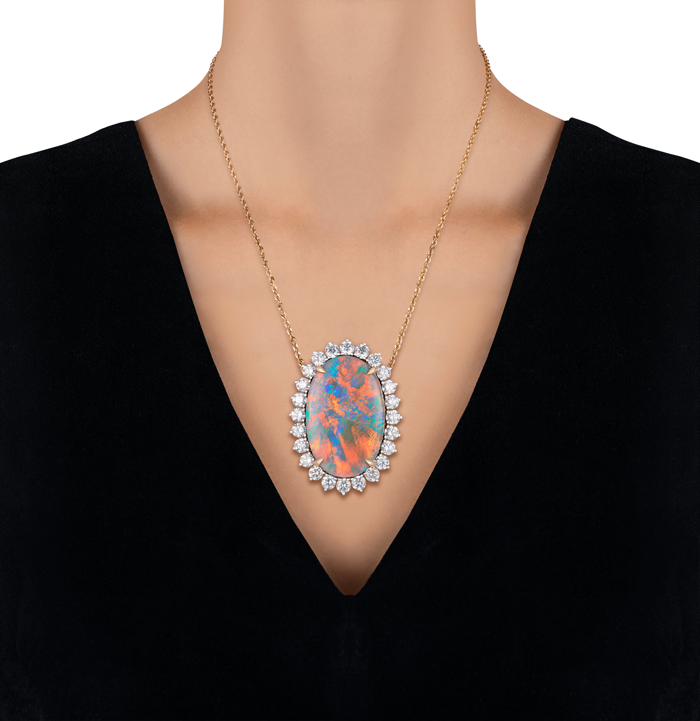 Black Opal Pendant, 51.54 Carats