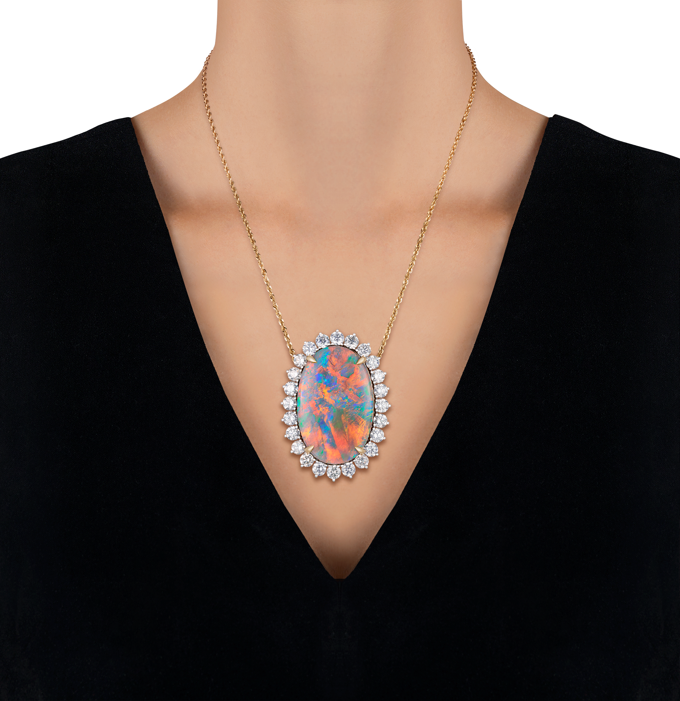 Black Opal Pendant, 51.54 Carats