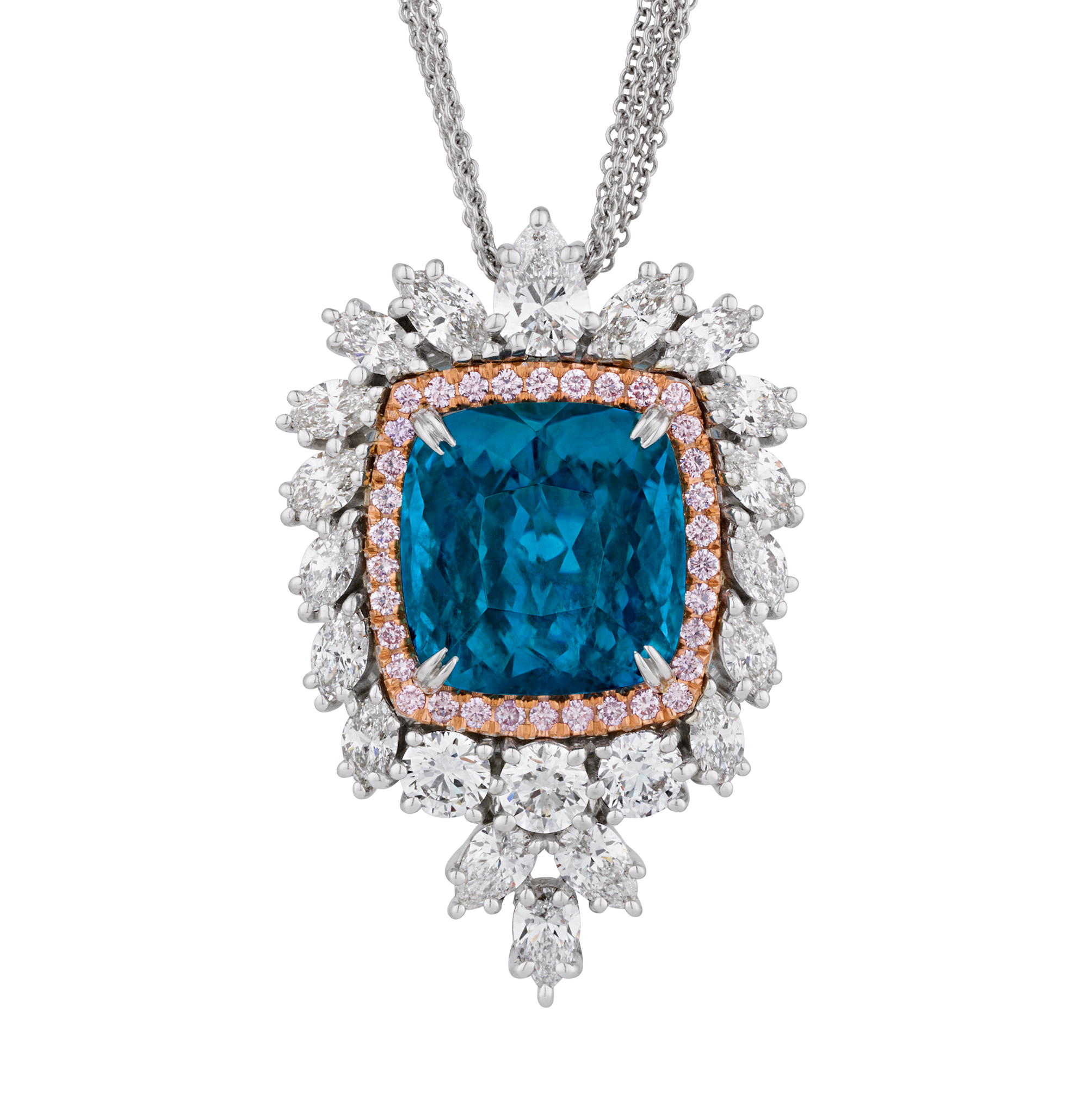 Unheated Brazilian Paraiba Pendant, 23.50 carats