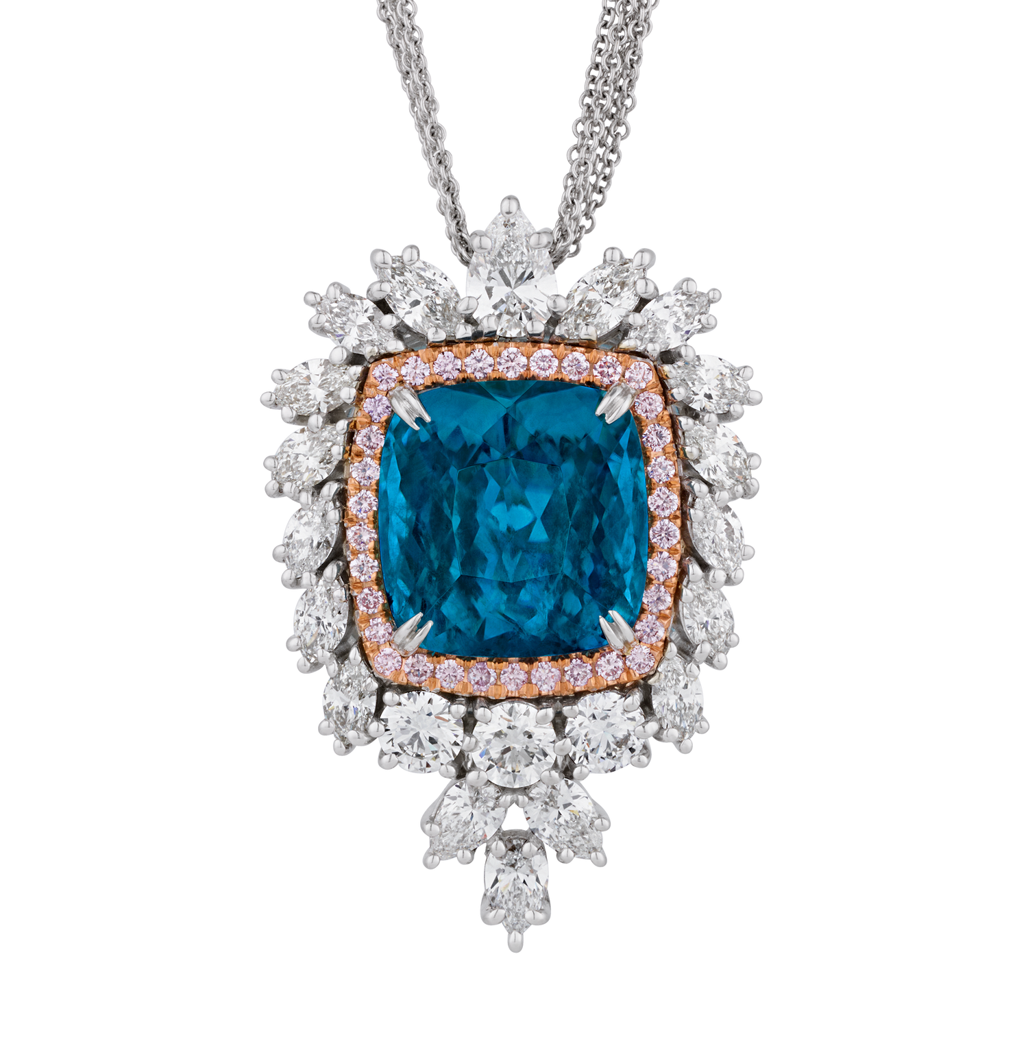 Unheated Brazilian Paraiba Pendant, 23.50 carats