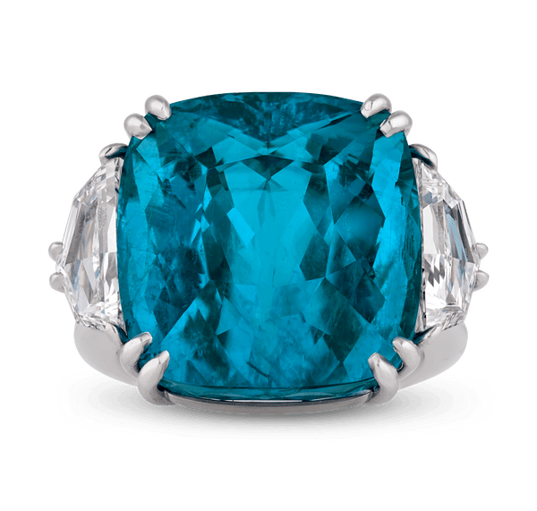 Unheated Brazilian Paraiba Ring, 23.50 carats