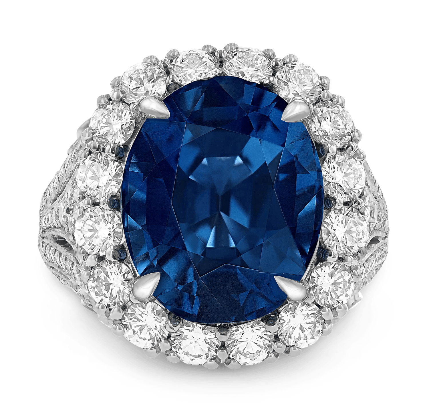 Unheated Thai Sapphire Ring, 12.12 Carats