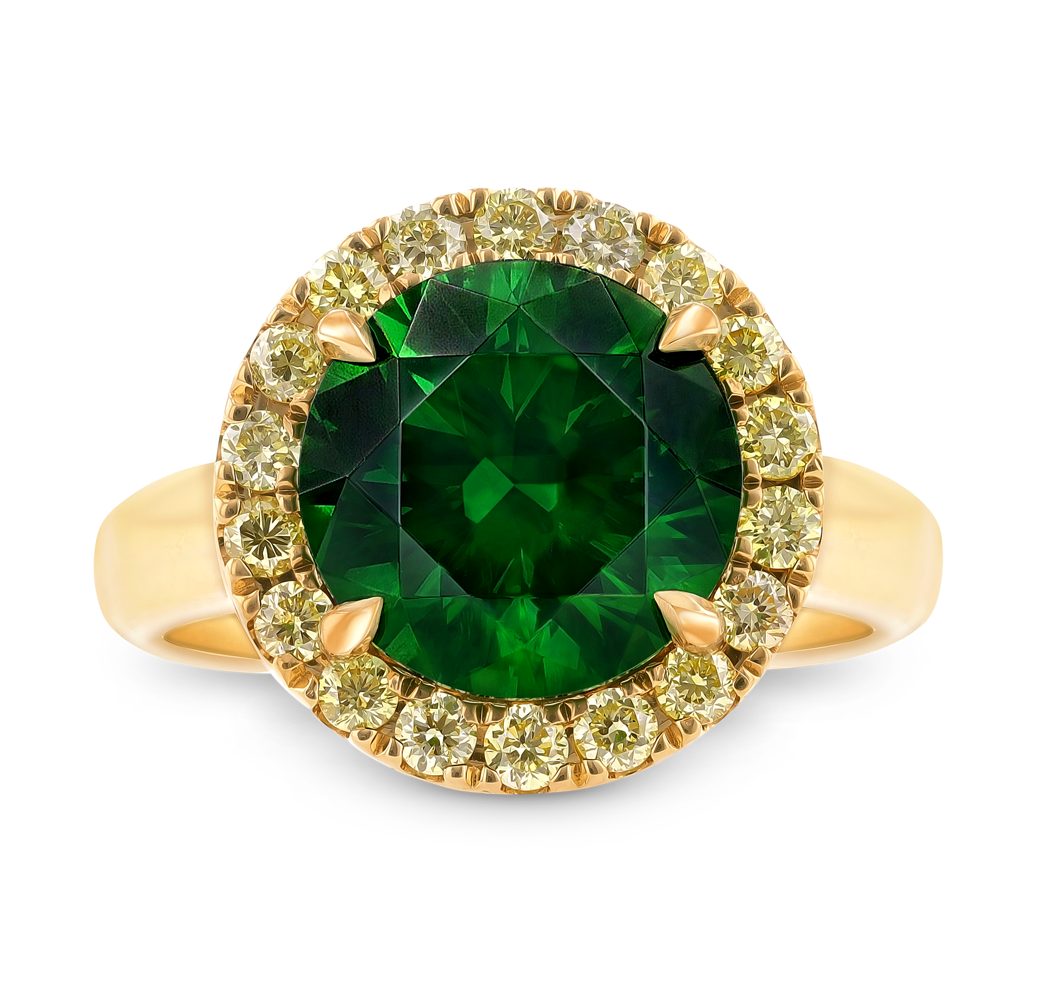 Russian Demantoid Garnet Ring, 5.72 carats