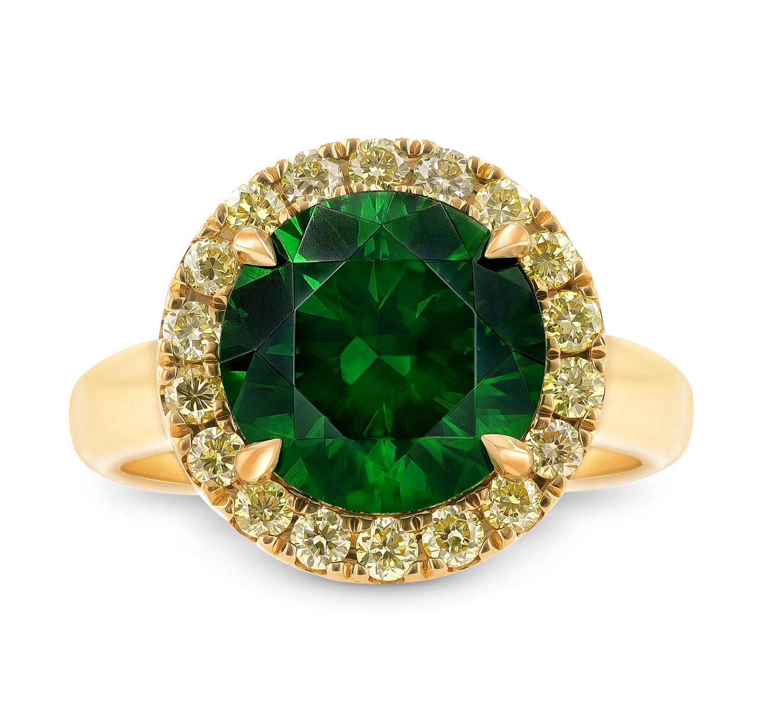 Russian Demantoid Garnet Ring, 5.72 carats