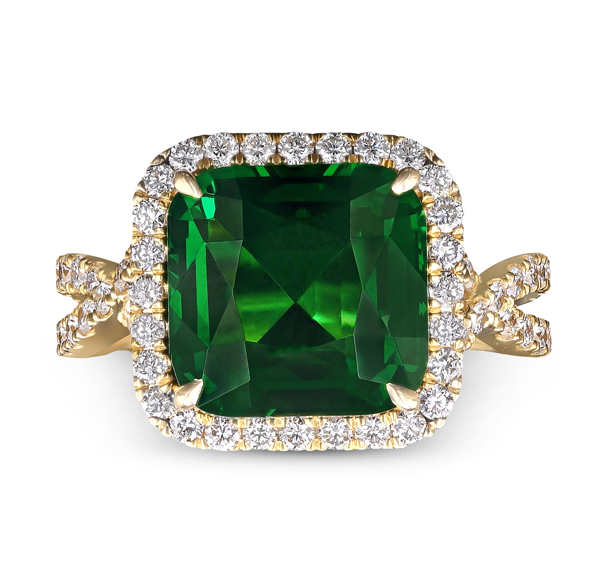 Tsavorite Garnet Ring, 7.02 carats