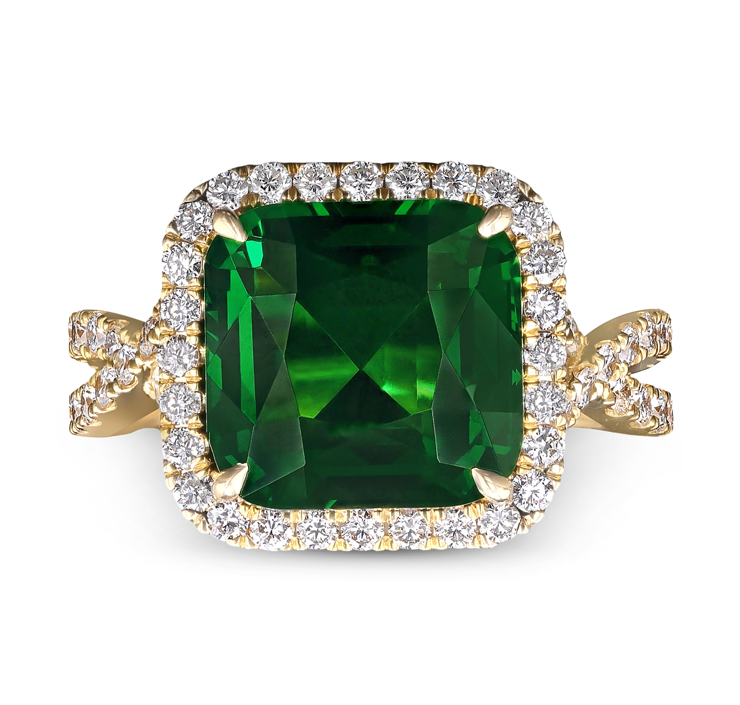 Tsavorite Garnet Ring, 7.02 carats