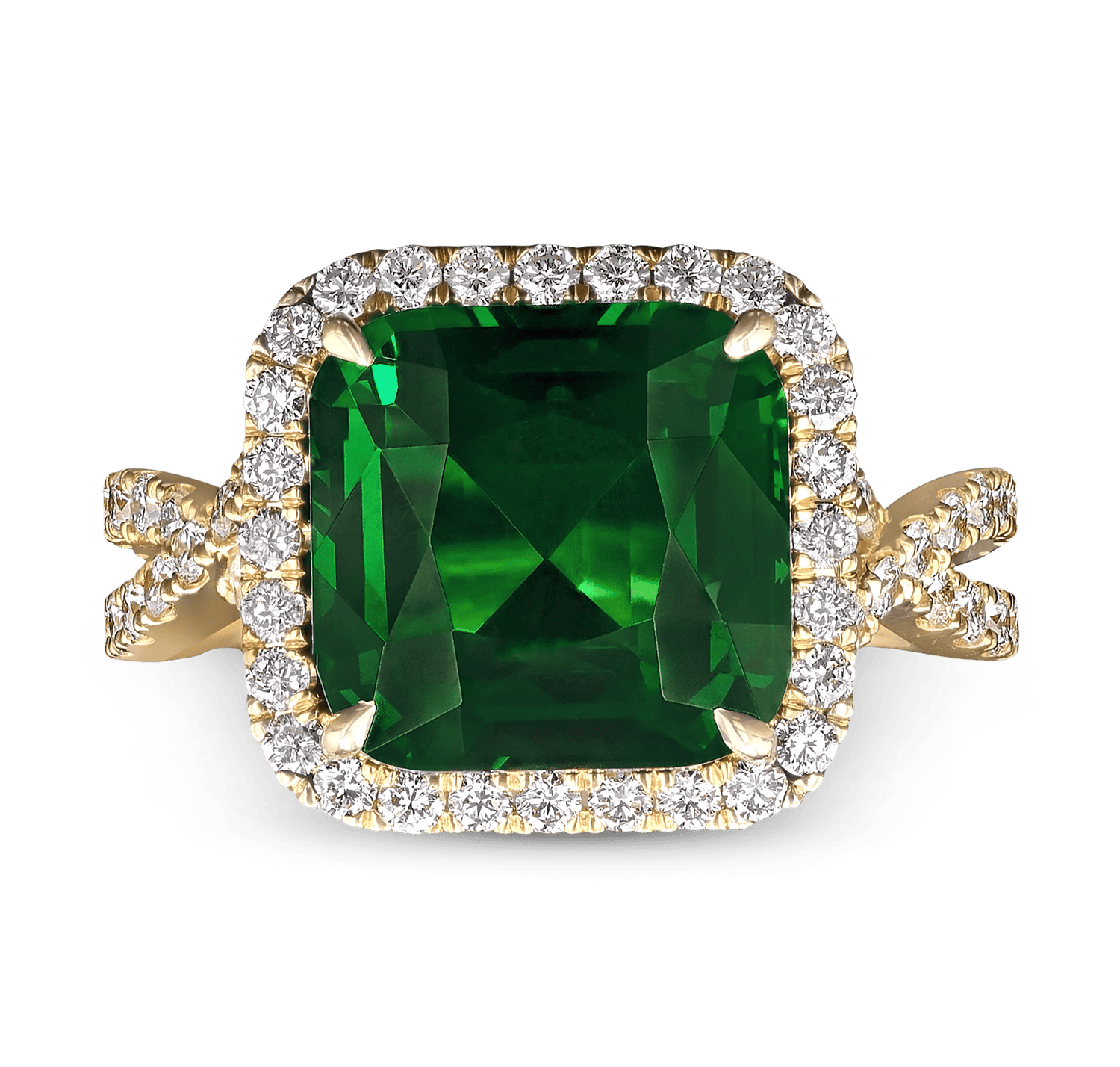 Tsavorite Garnet Ring, 7.02 carats