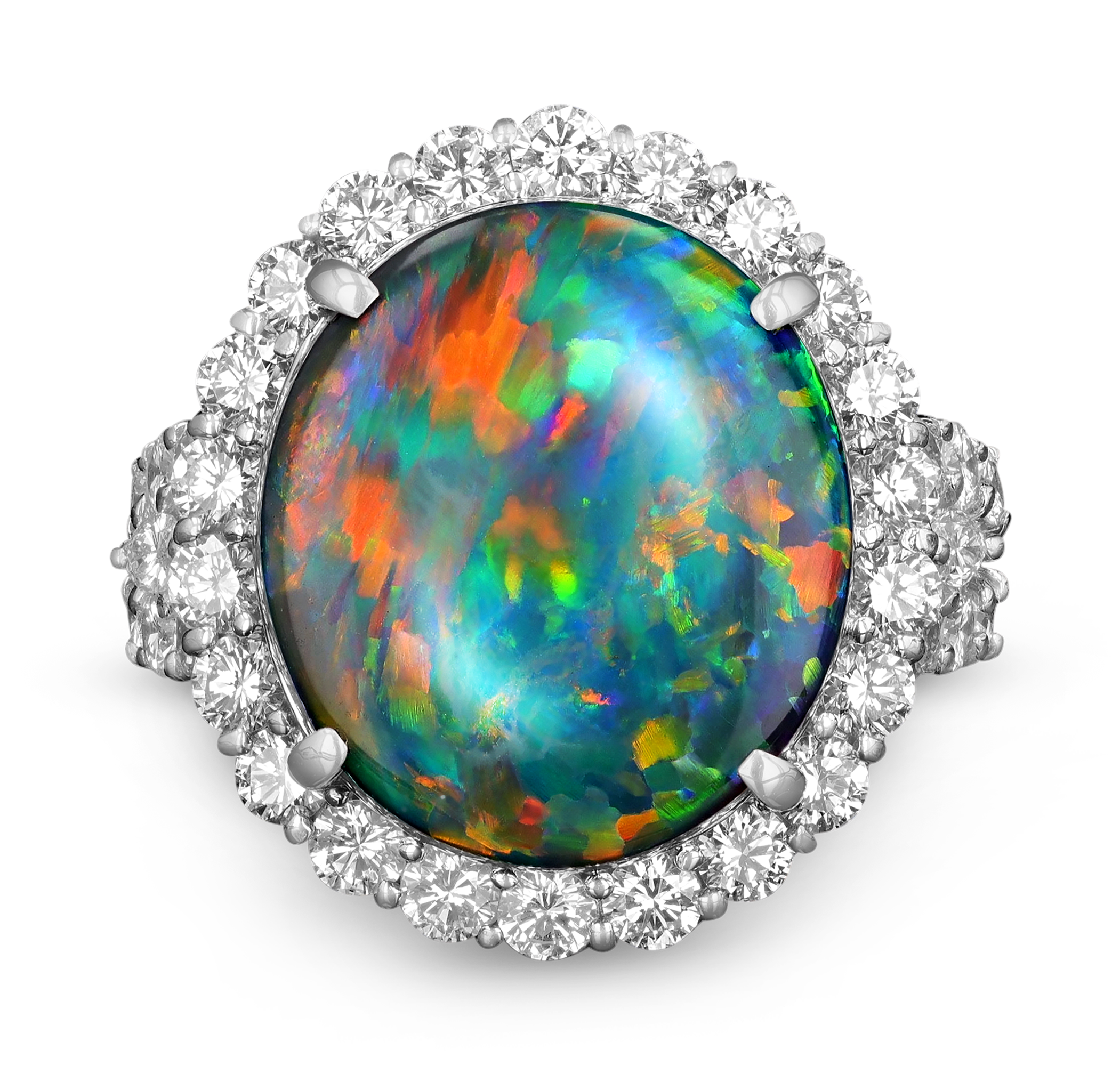 Black Opal Ring, 7.81 carats