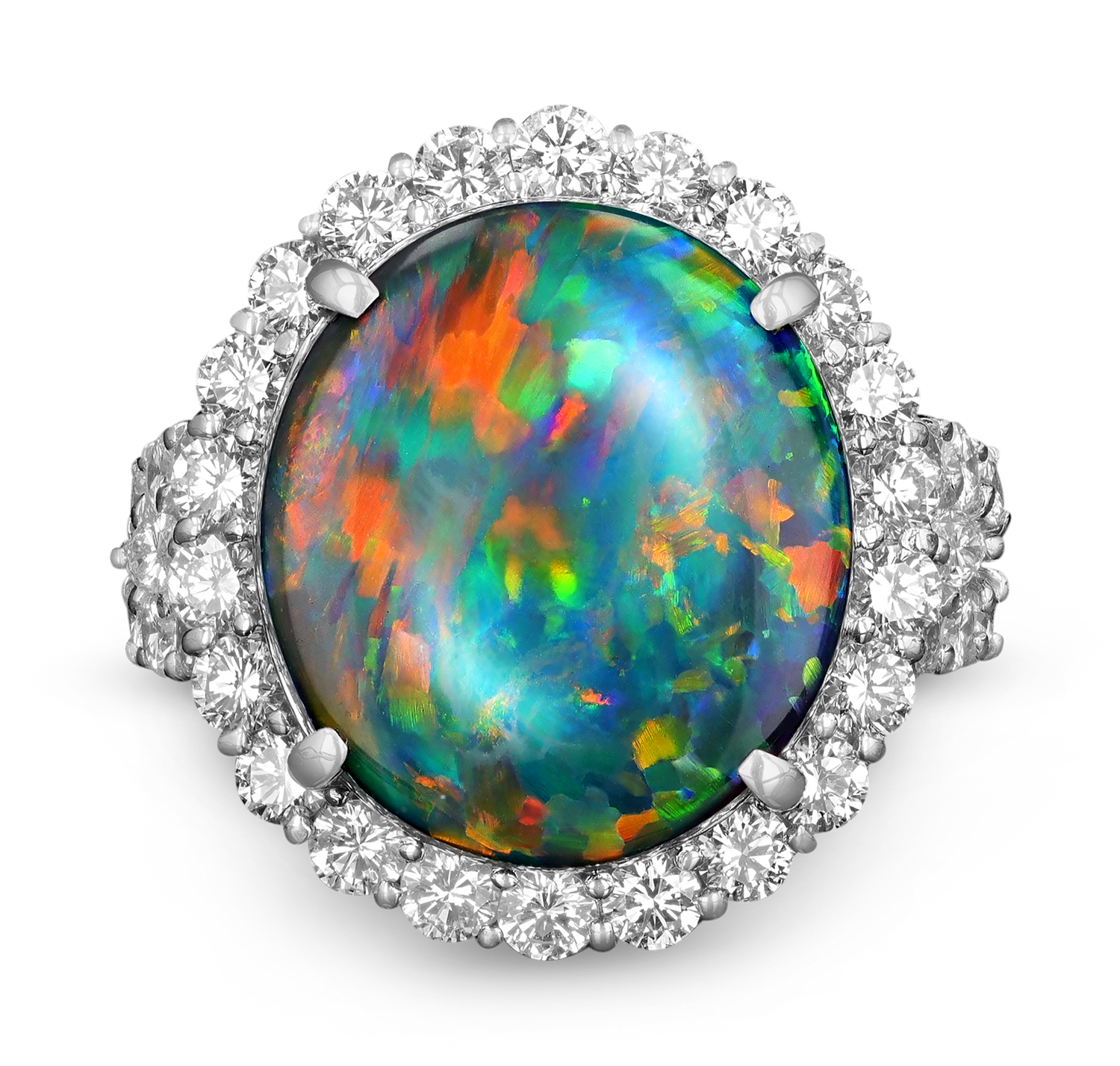 Black Opal Ring, 7.81 carats