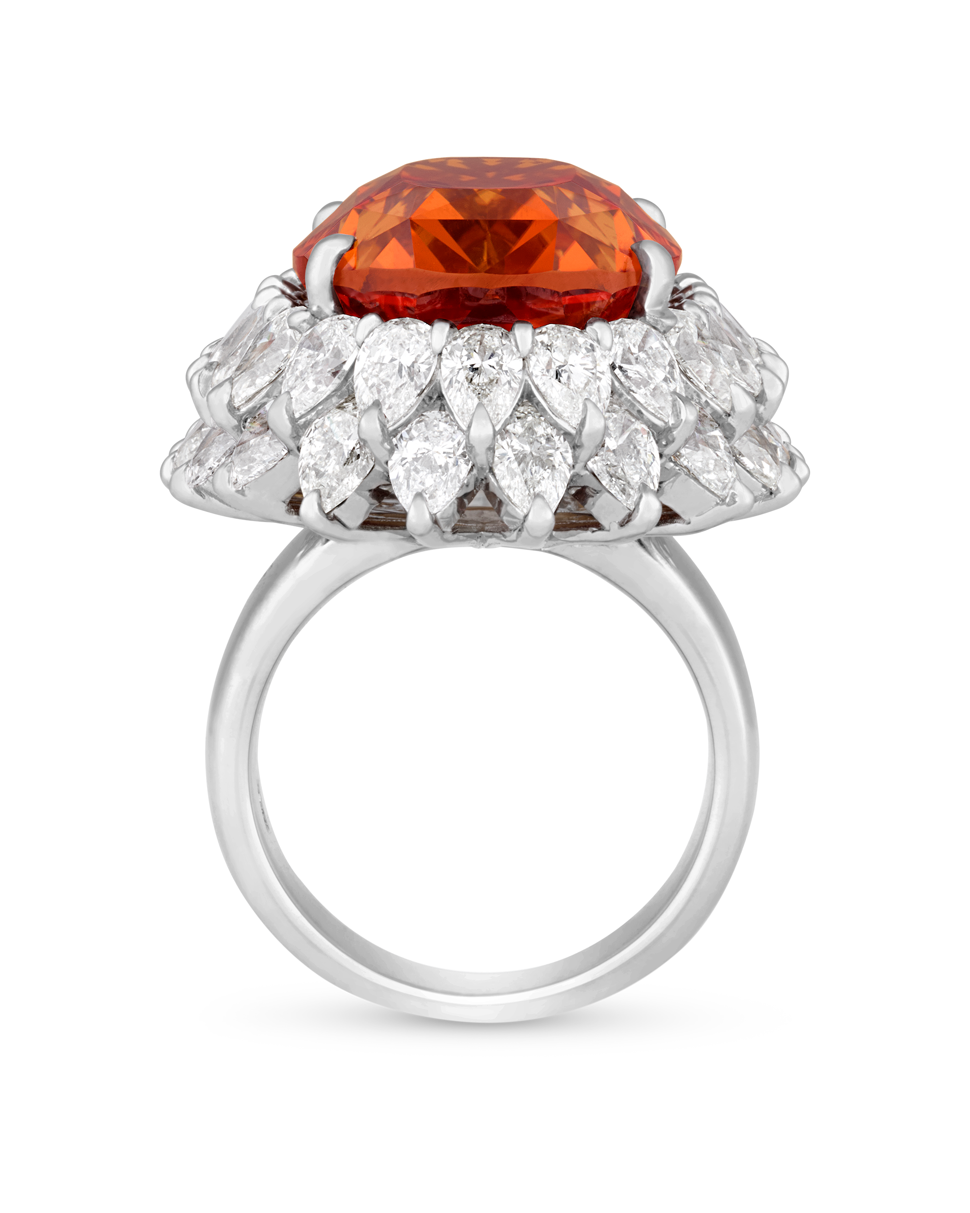 Unheated Orange Sapphire Ring, 30.23 carats