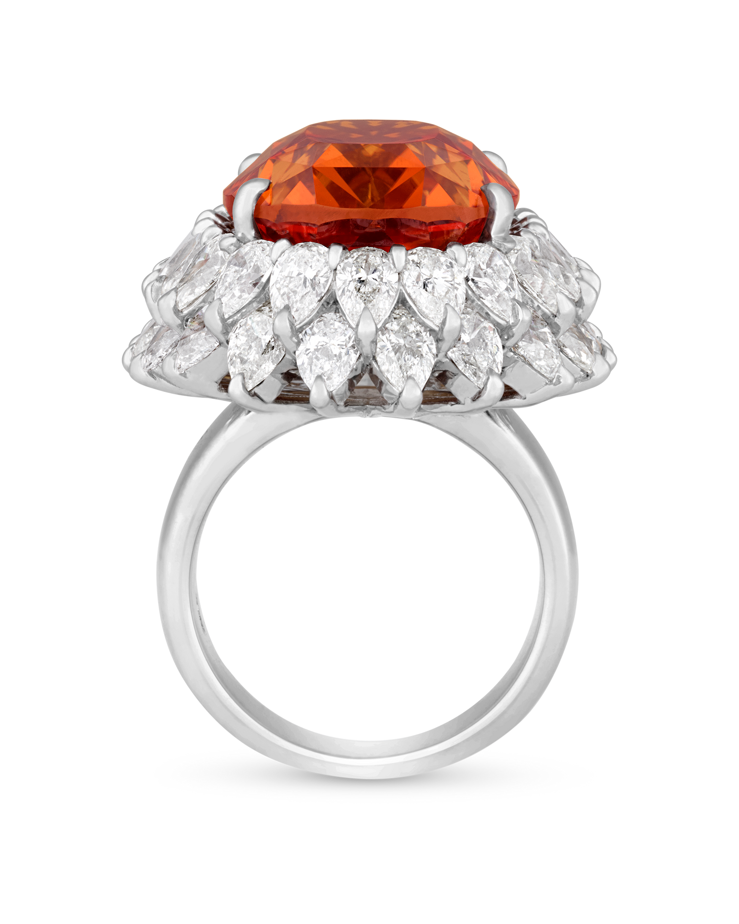 Unheated Orange Sapphire Ring, 30.23 carats