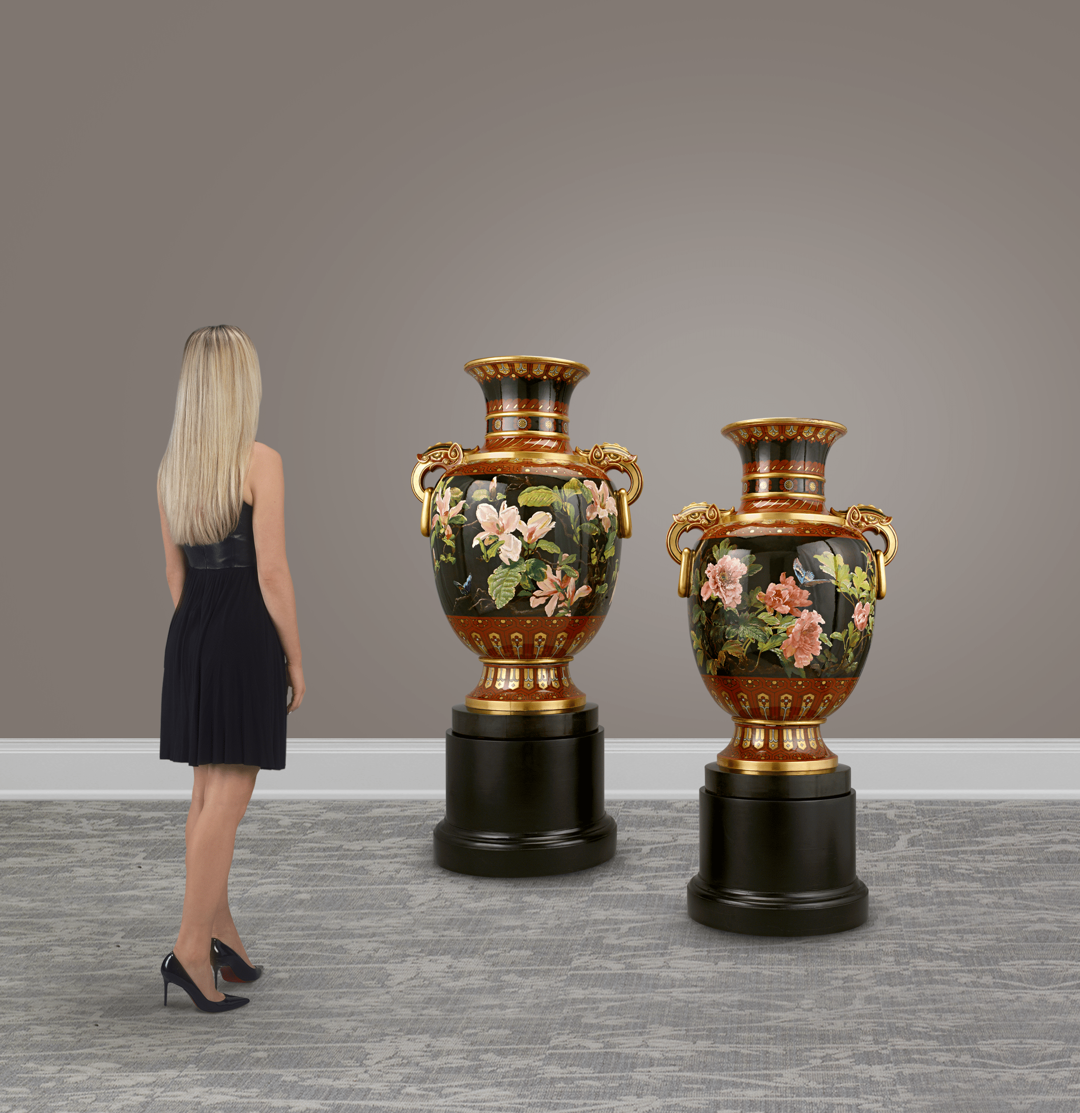 Pair of Minton Exhibition Vases