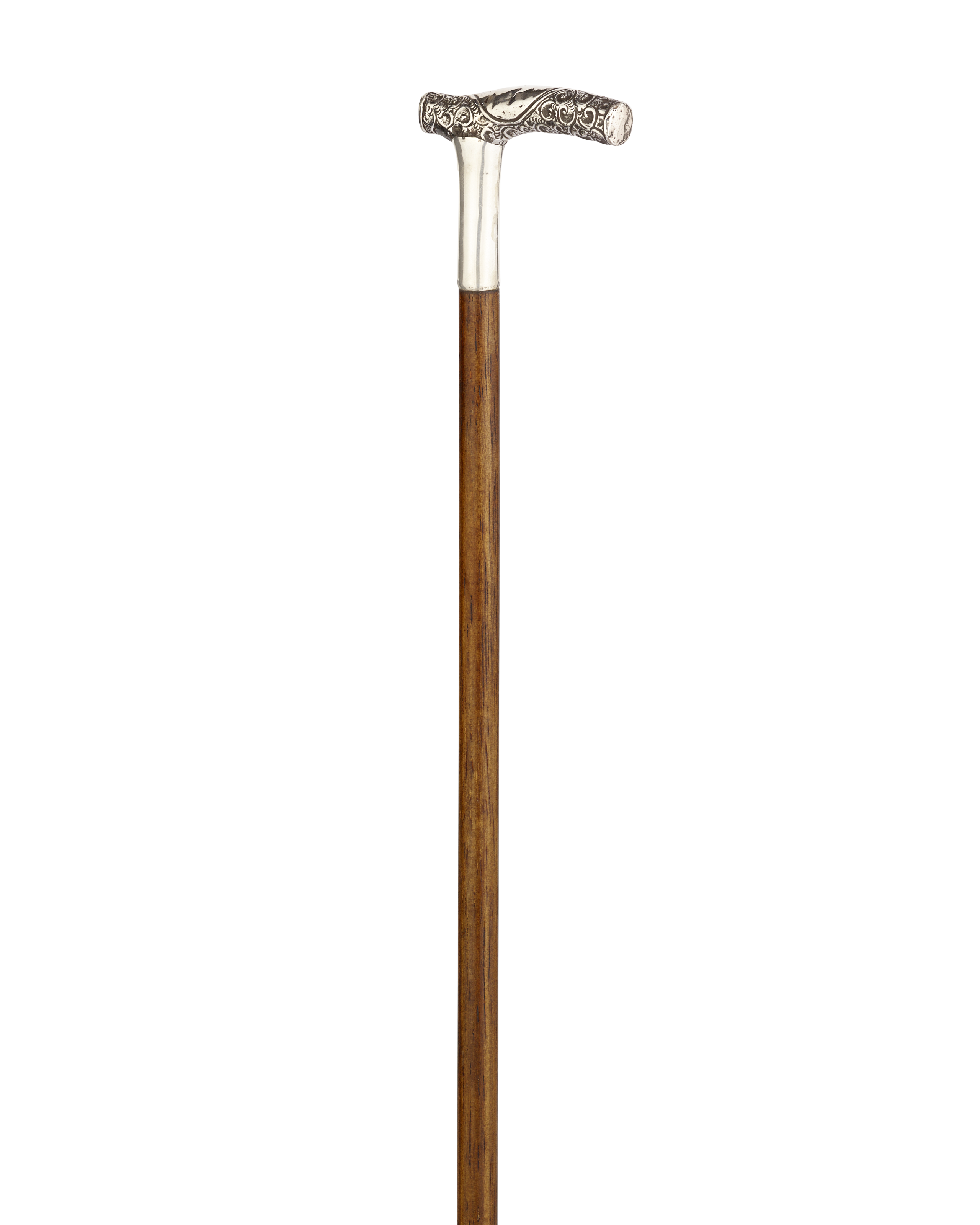 Antique Cane with Silver Crook Handle