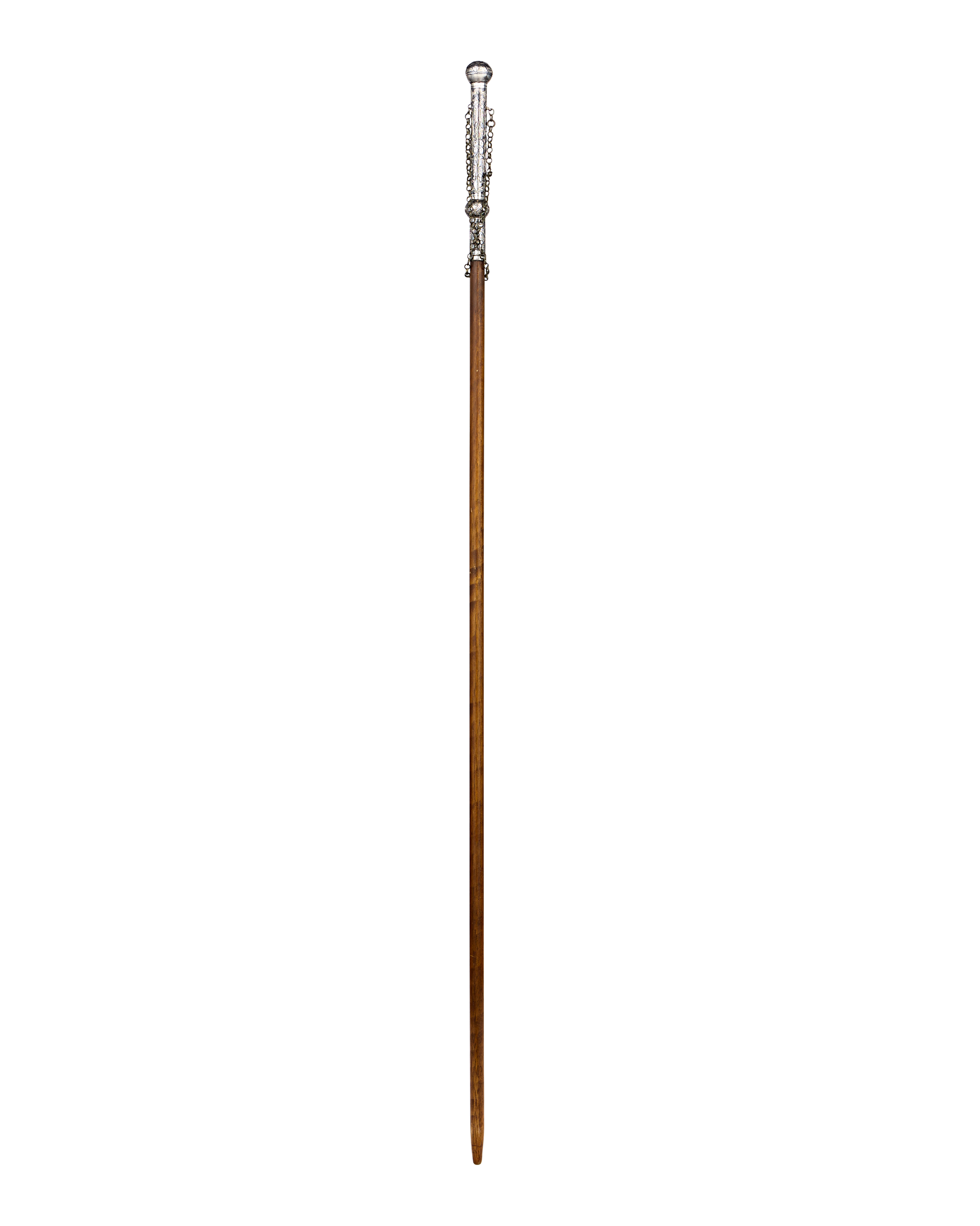 Cane with Silver Handle and Chain