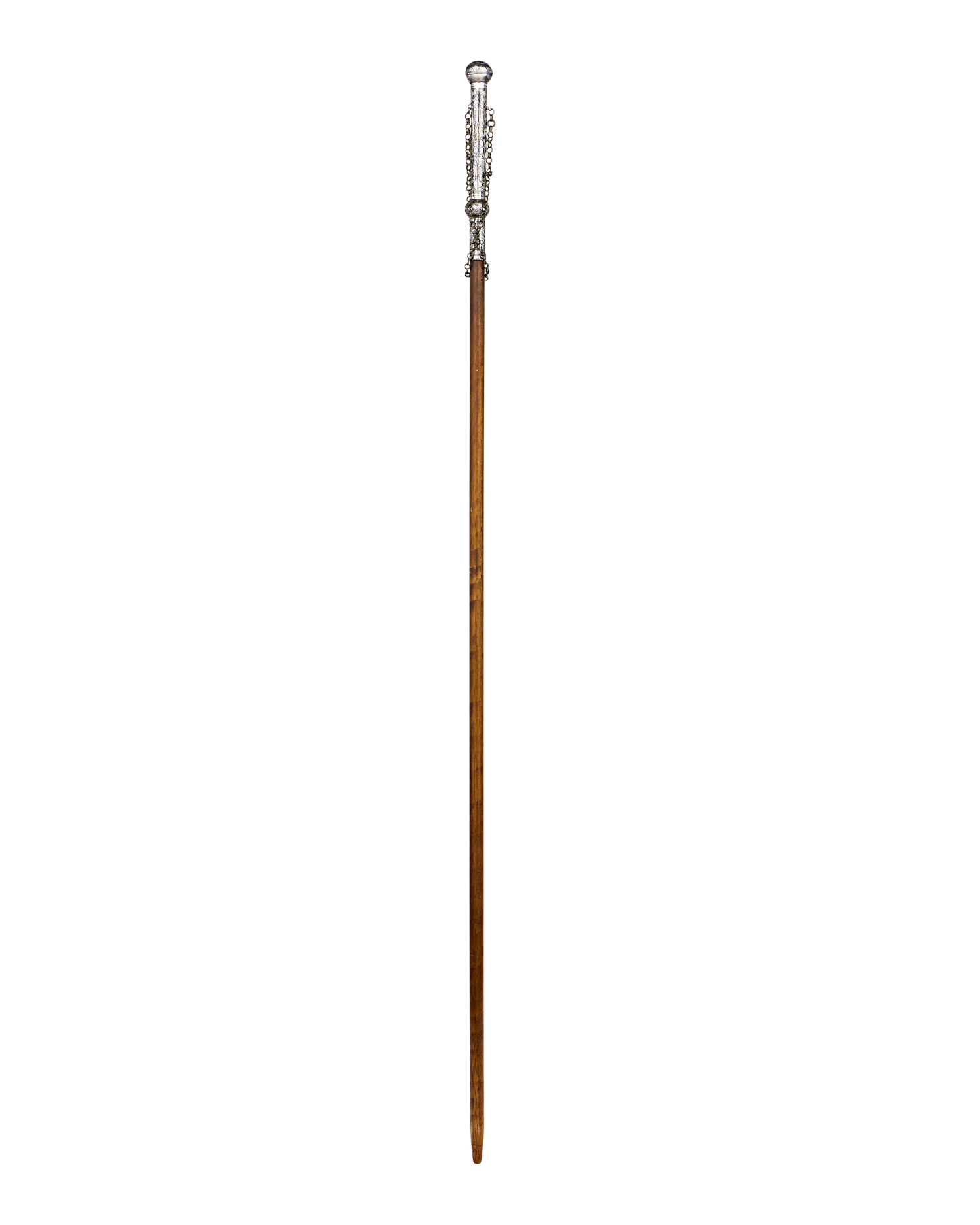 Cane with Silver Handle and Chain