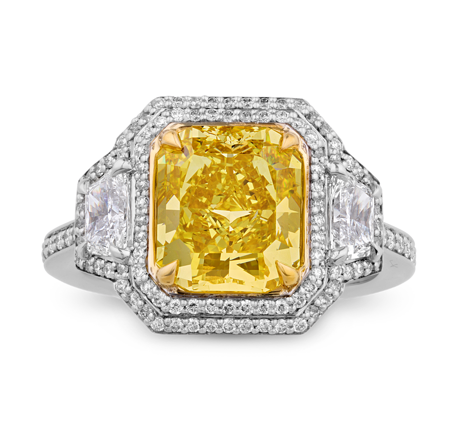 Fancy Vivid Yellow Diamond Ring, 3.26 Carats