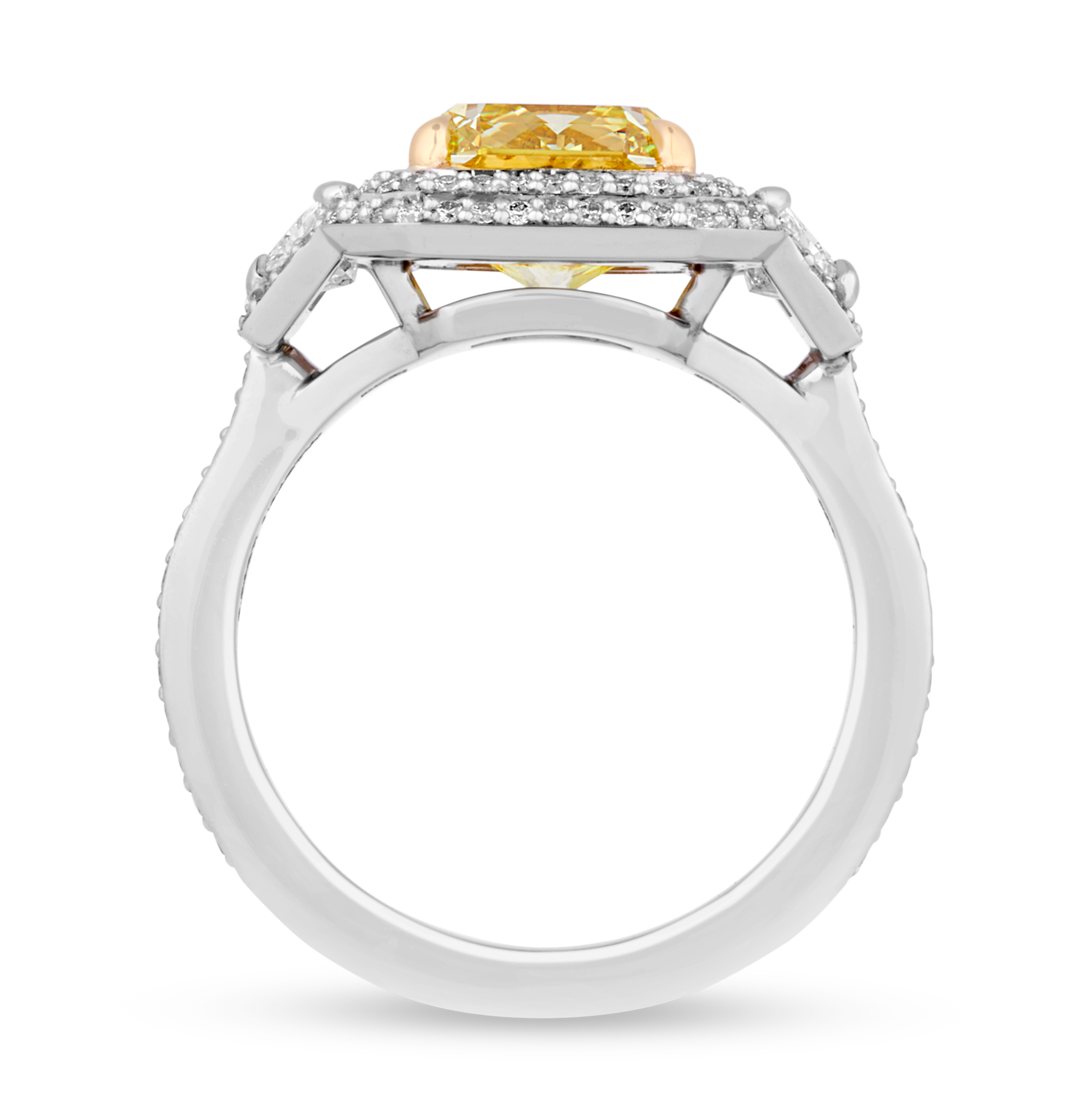 Fancy Vivid Yellow Diamond Ring, 3.26 Carats