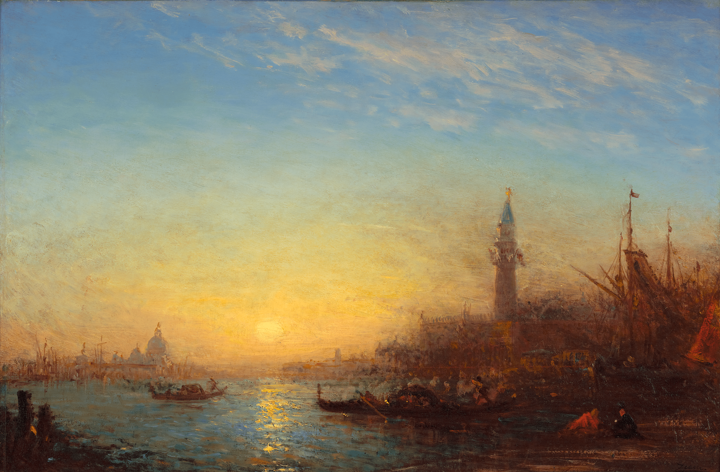 Coucher de soleil, quai des Esclavons by Félix Ziem