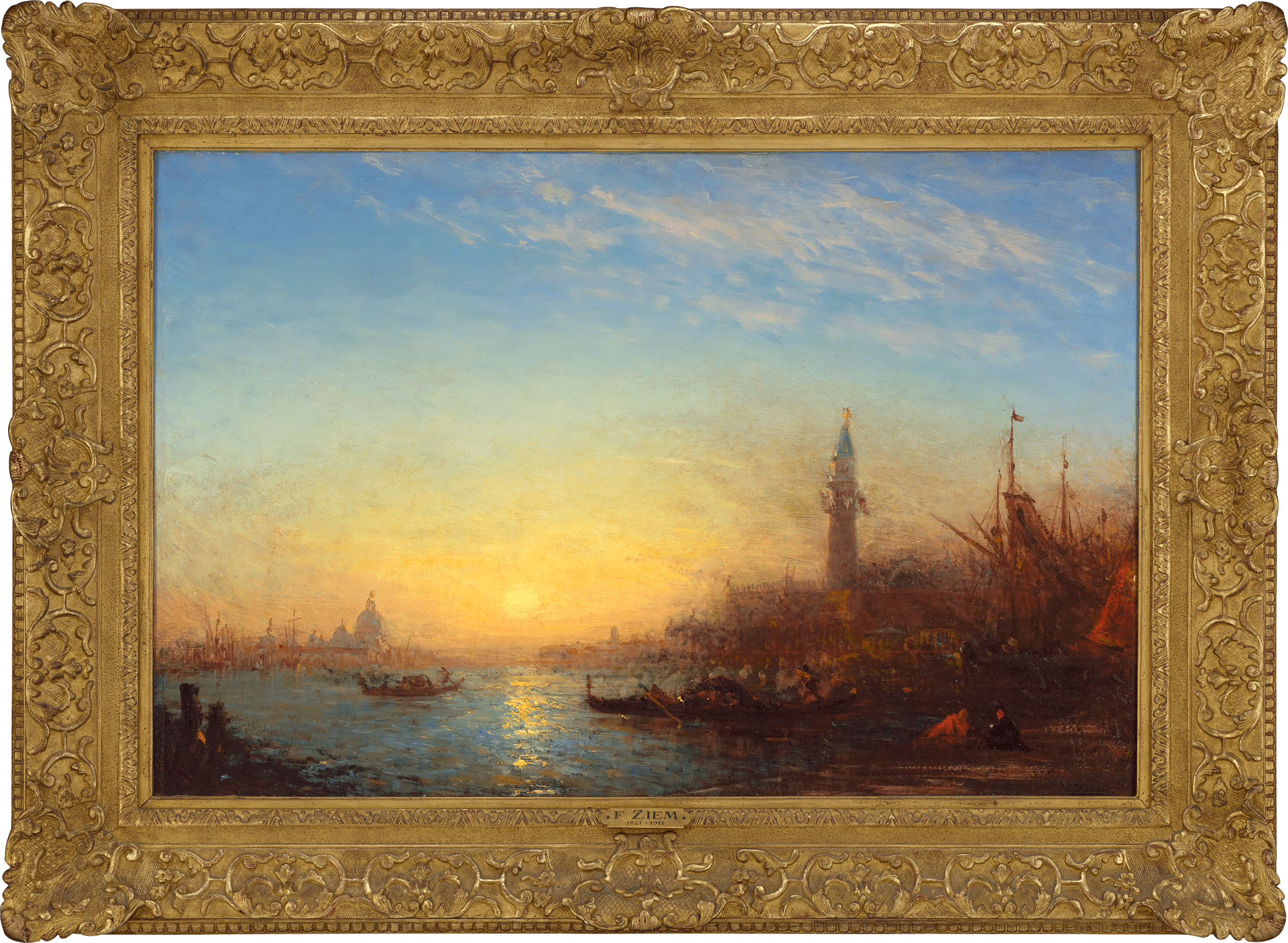 Coucher de soleil, quai des Esclavons by Félix Ziem