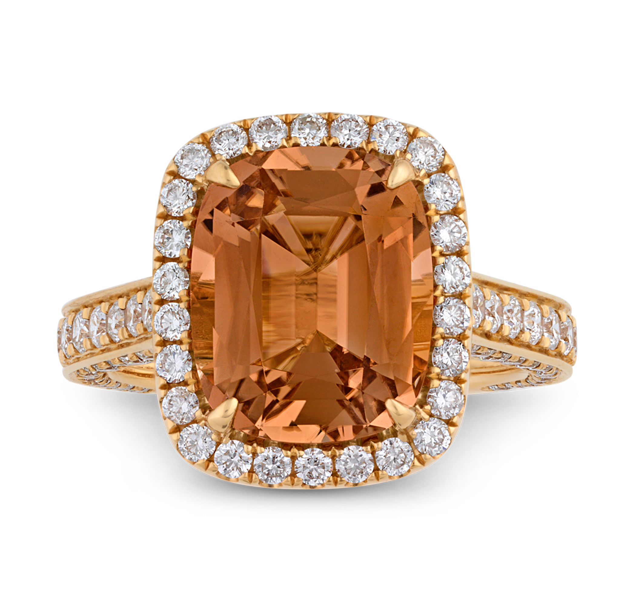 Honey Tourmaline Ring, 6.21 Carats