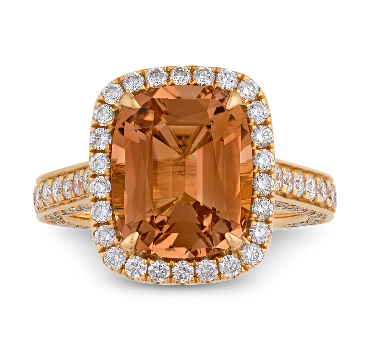 Honey Tourmaline Ring, 6.21 Carats