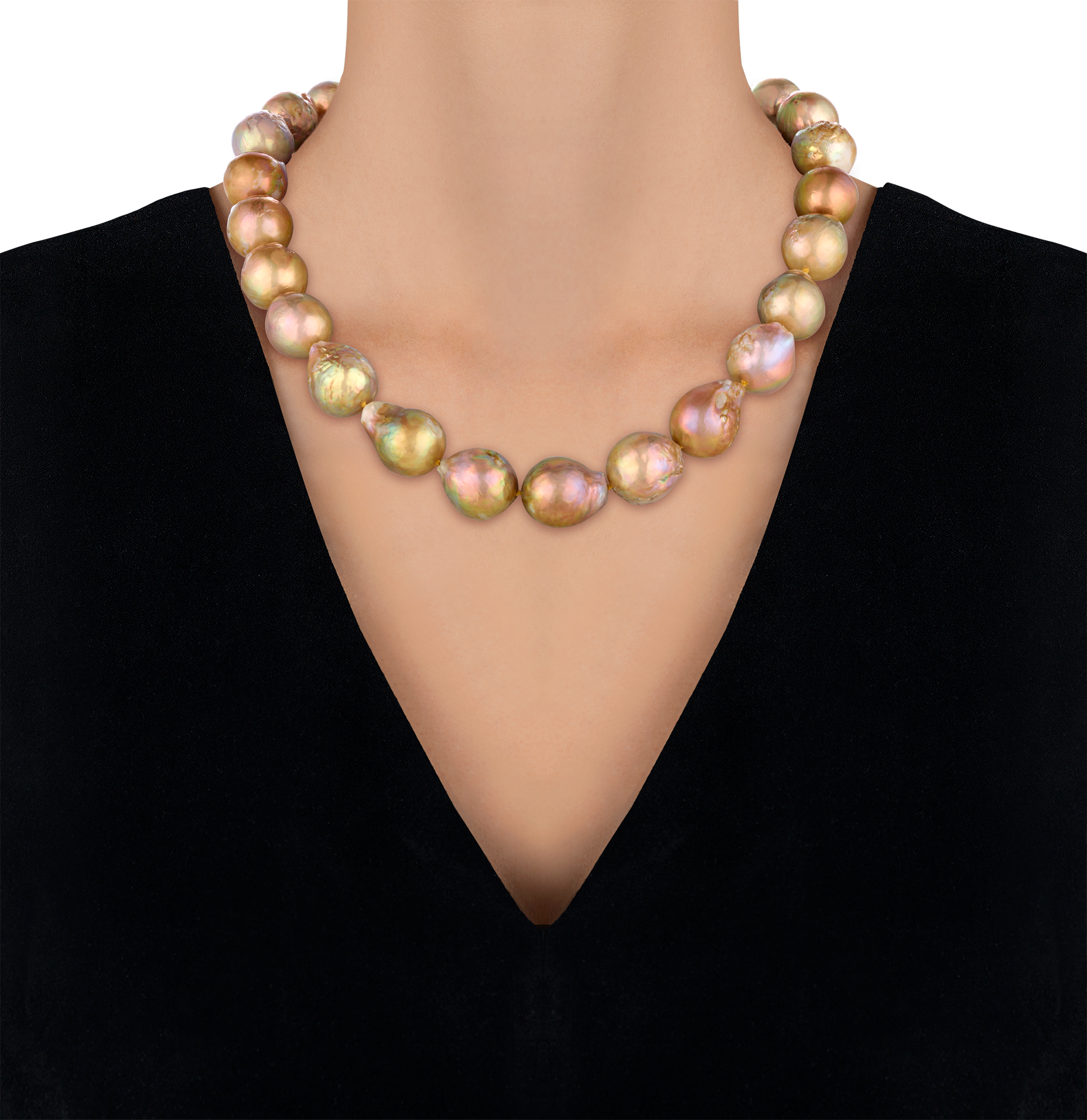 Yangtze Fireball Pearl Necklace, 13-16mm