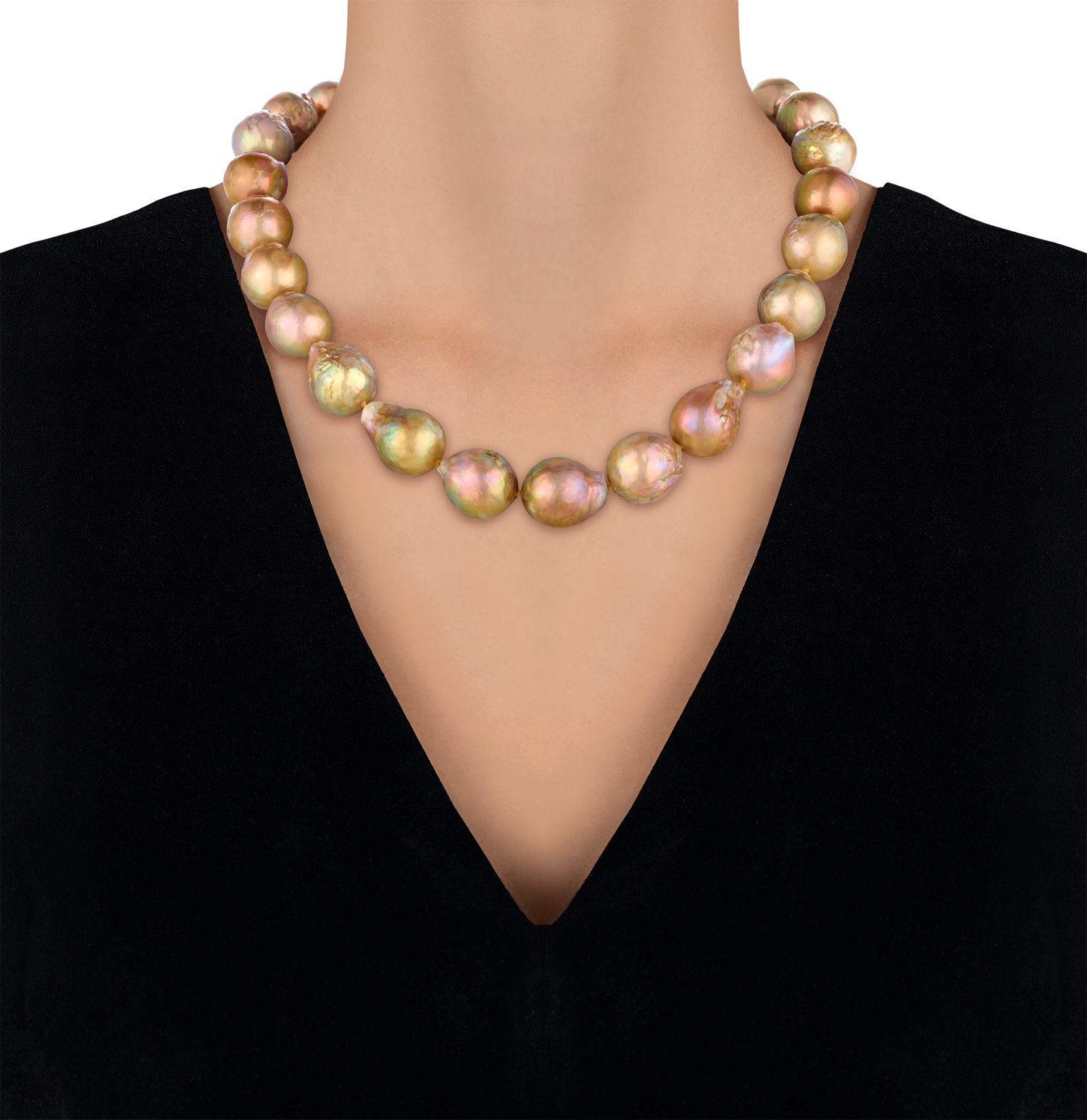 Yangtze Fireball Pearl Necklace, 13-16mm