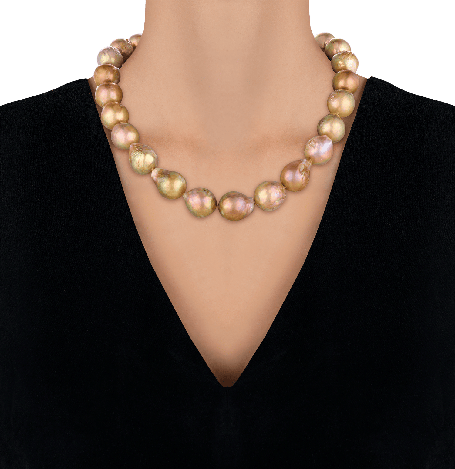 Yangtze Fireball Pearl Necklace, 13-16mm