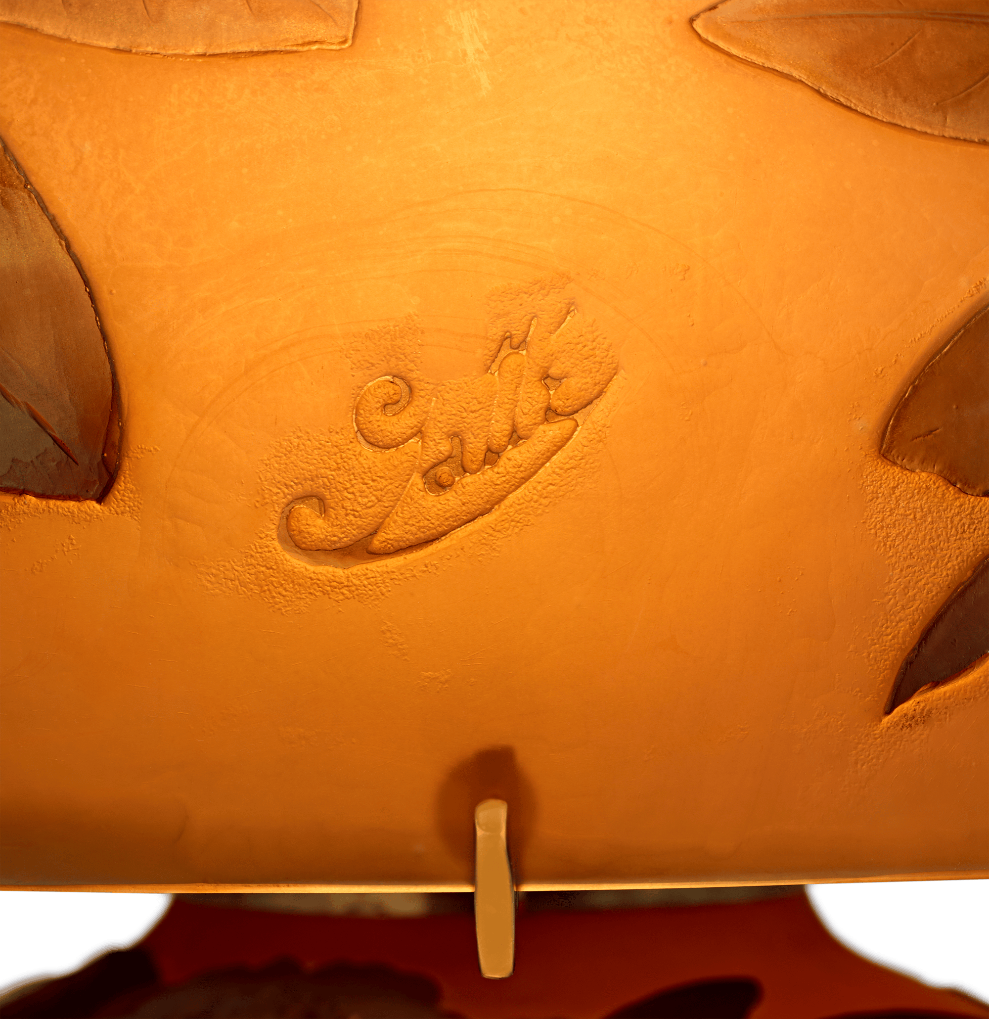 Rhododendron Blown Out Cameo Glass Lamp by Émile Gallé