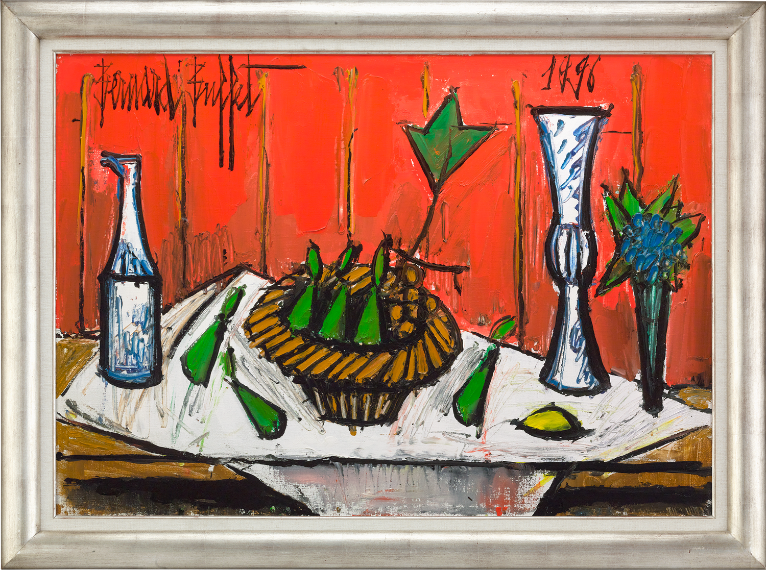 Panier de fruits et bouquet by Bernard Buffet