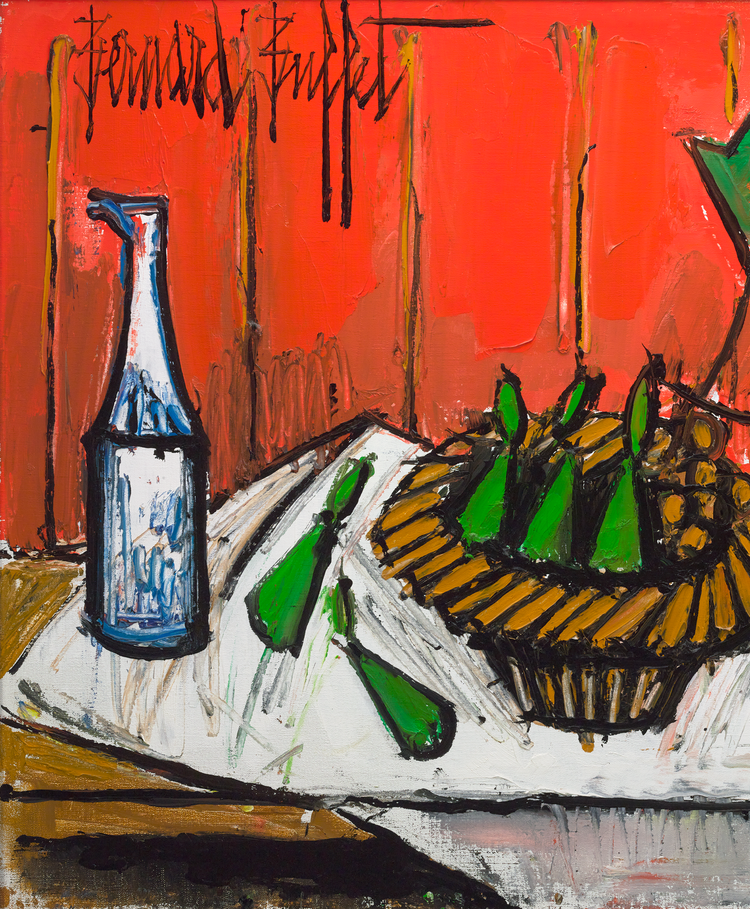 Panier de fruits et bouquet by Bernard Buffet