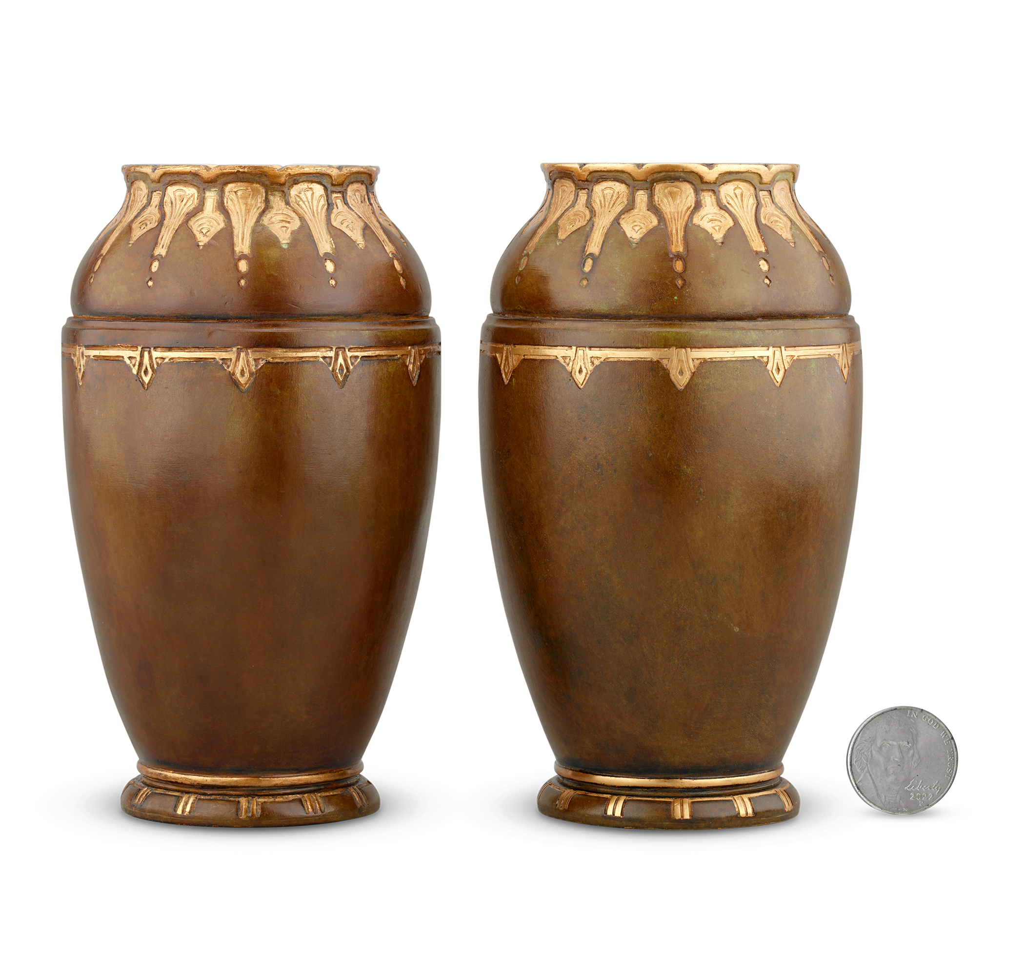 Pair of Bronze Vases by Christofle