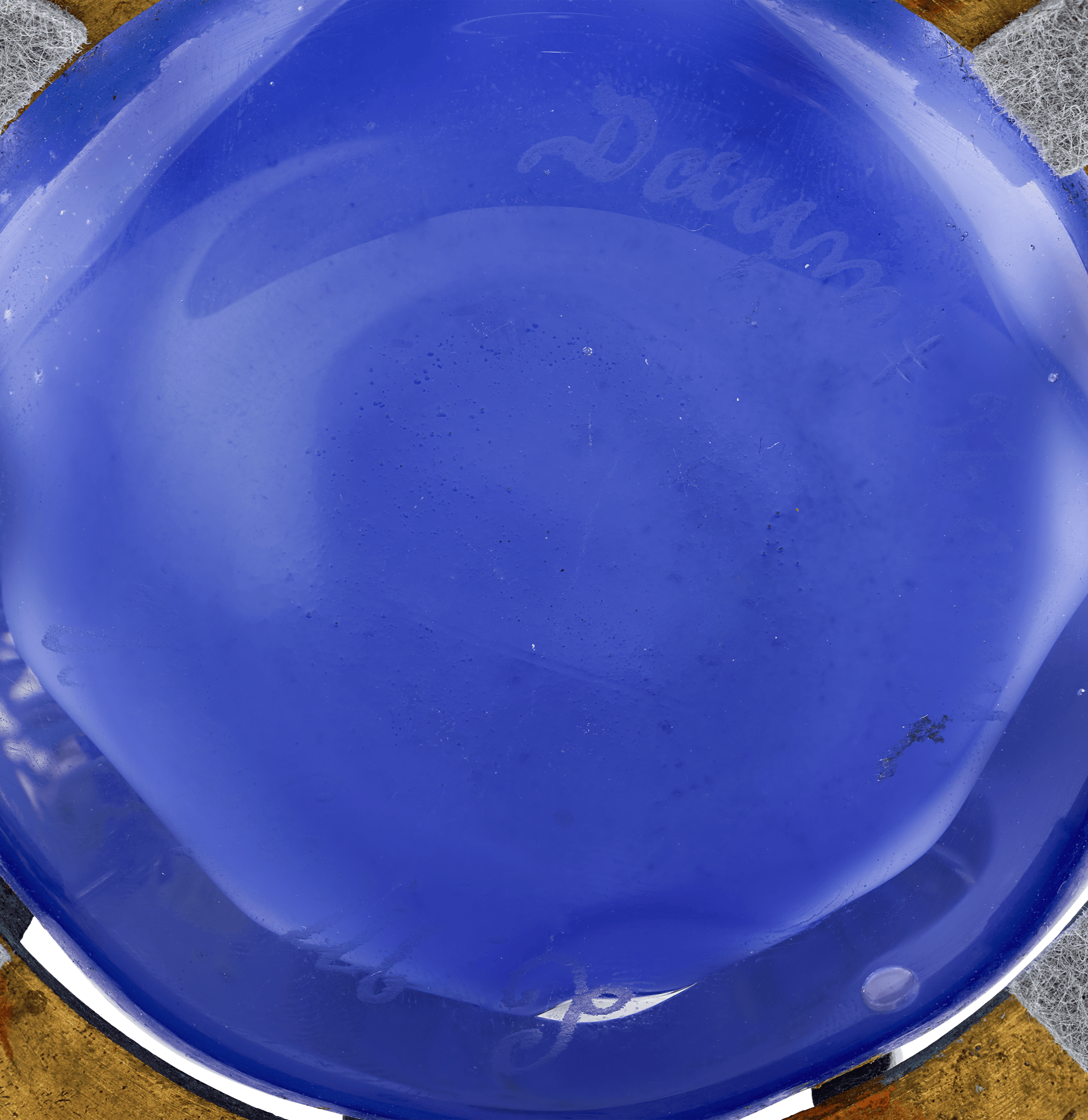 Daum Nancy and Majorelle Blue Glass and Iron Vase