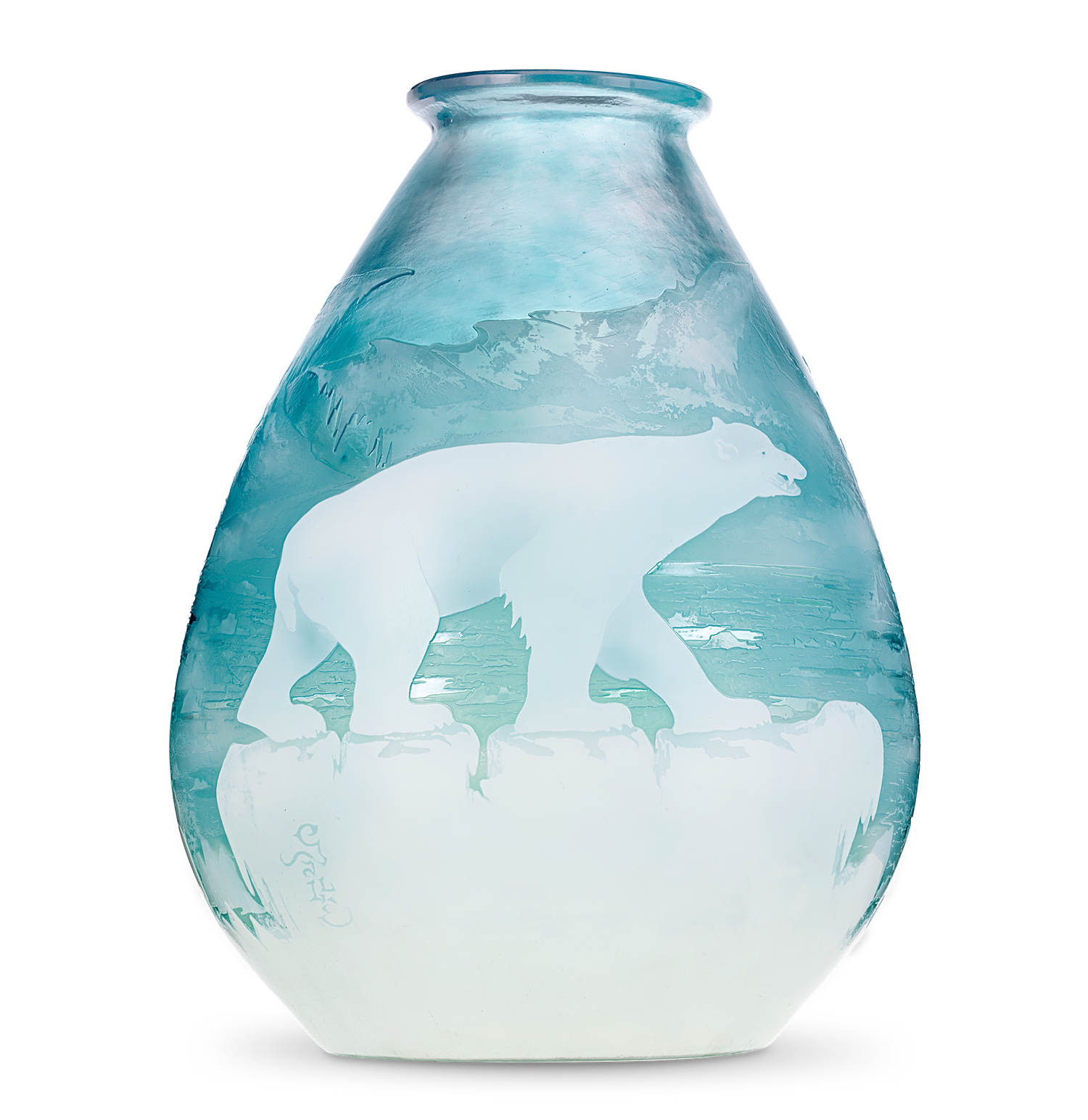 Gallé Polar Bear Vase