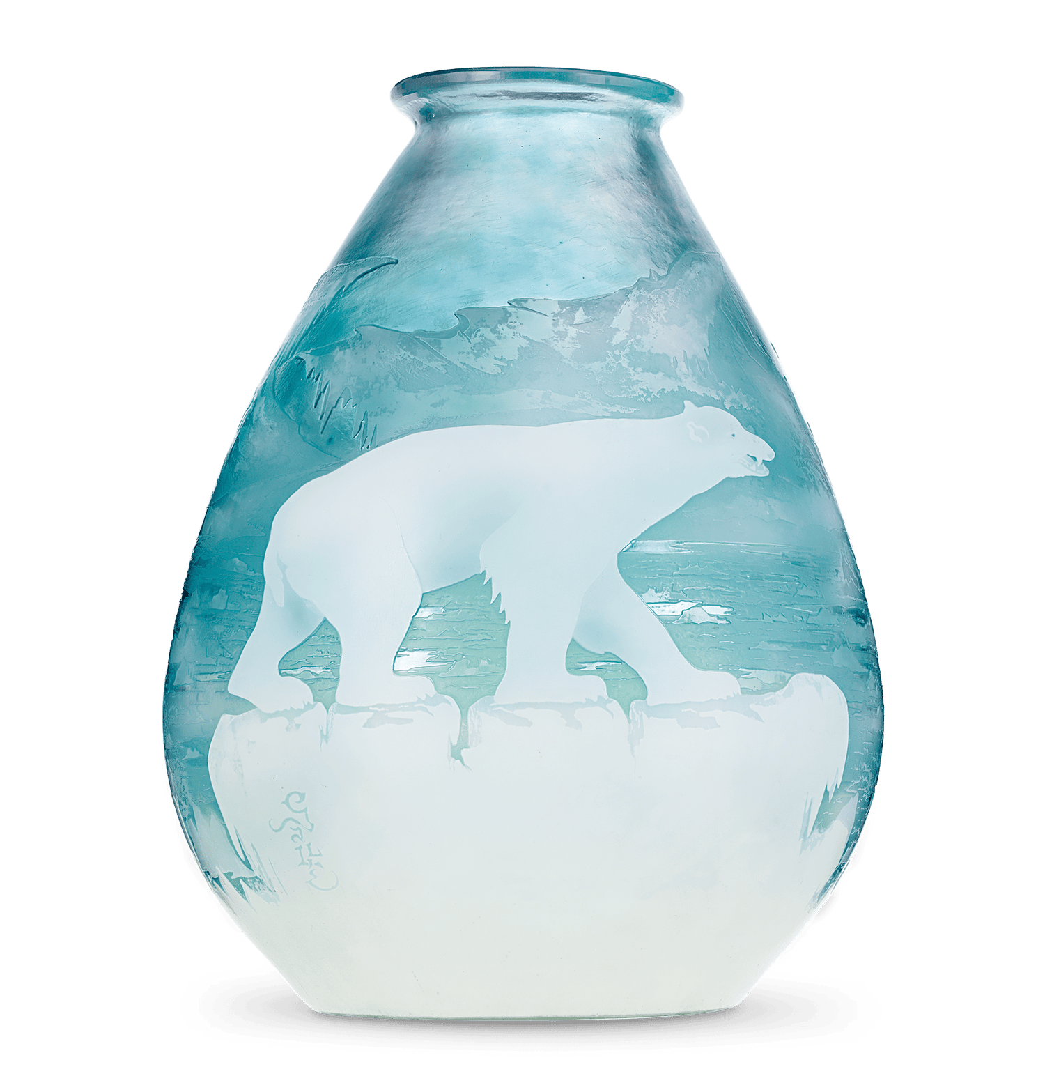 Gallé Polar Bear Vase