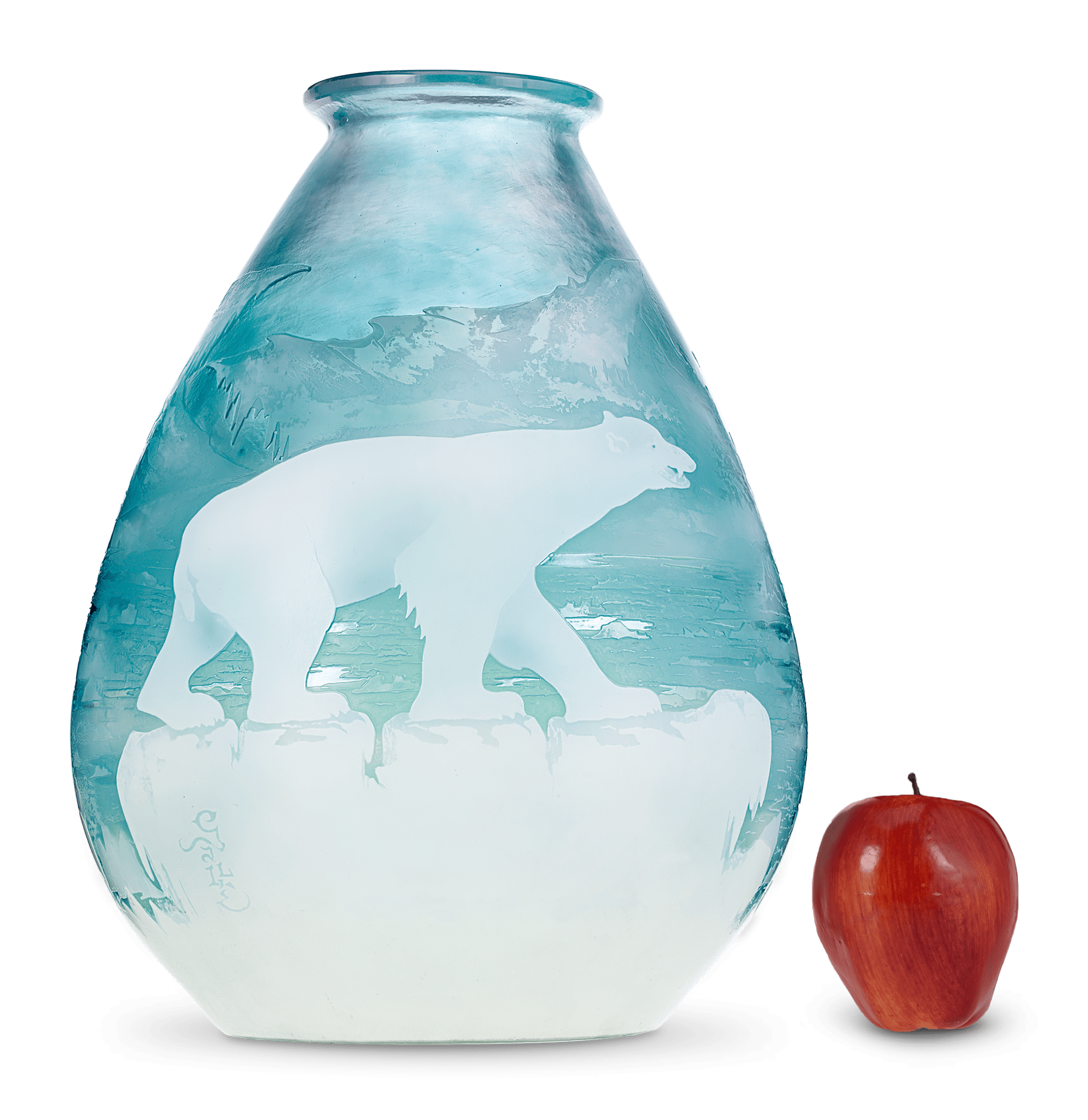 Gallé Polar Bear Vase